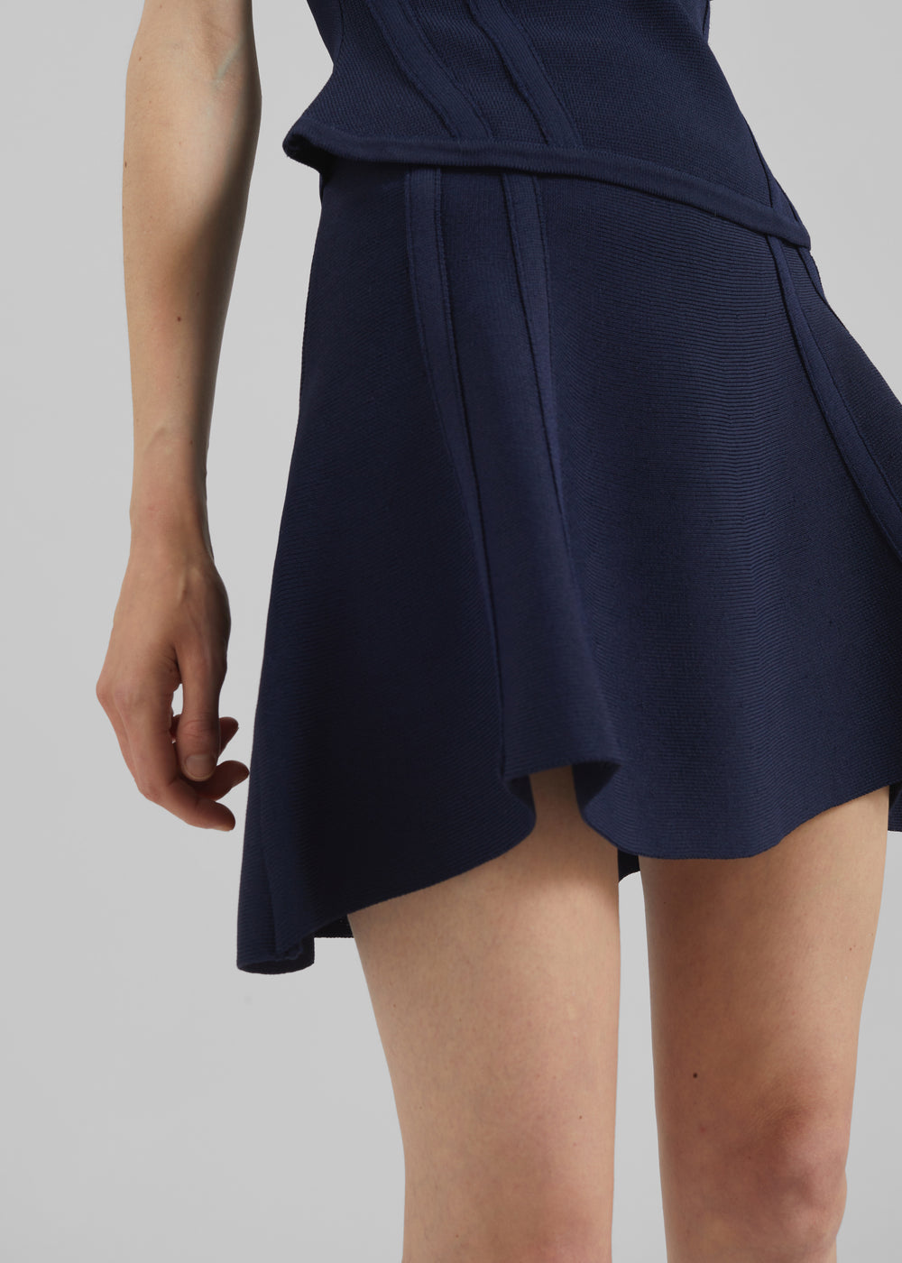 Kiama Sculpted Mini Skirt - Navy - 1