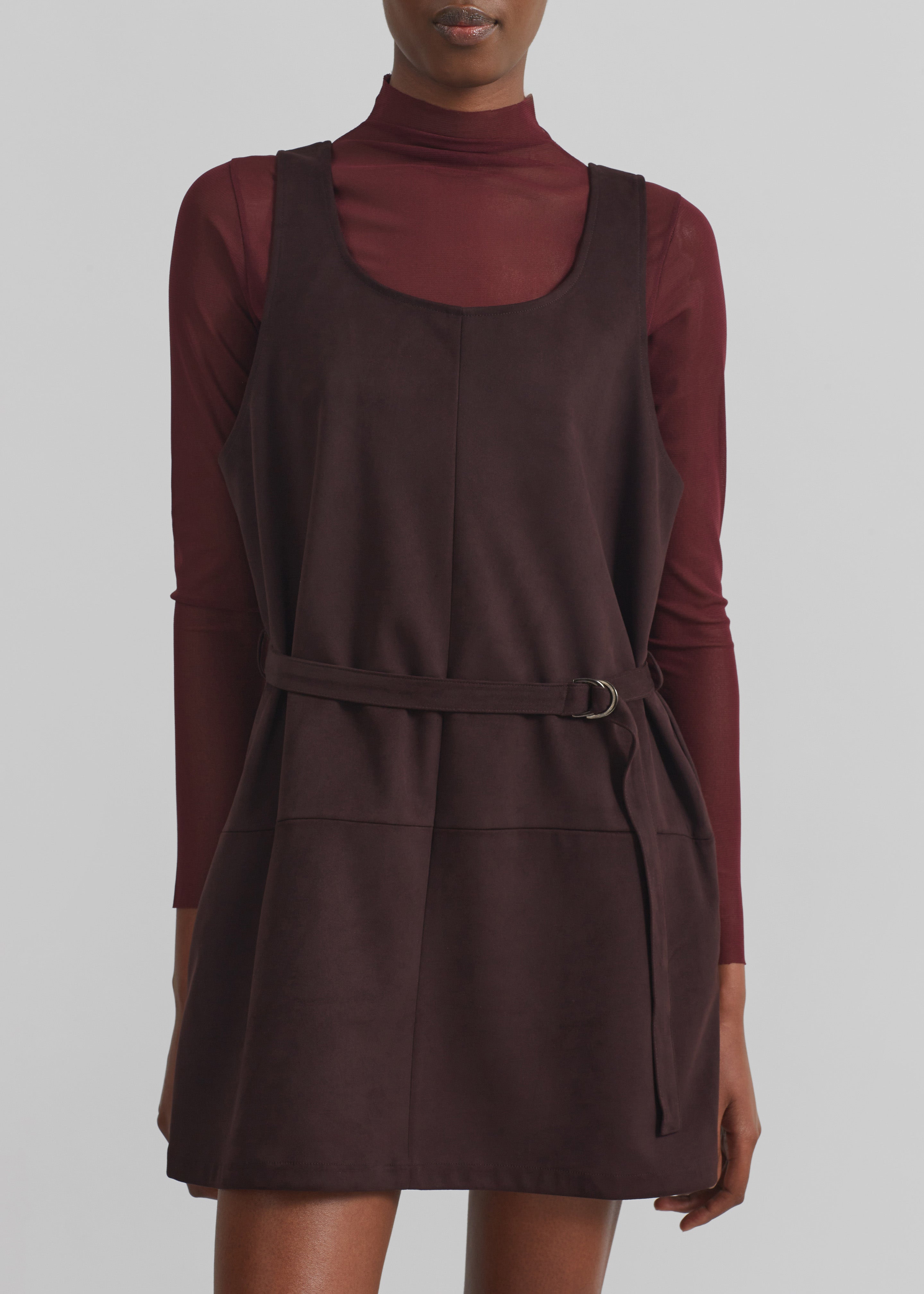 Kildare Faux Suede Dress - Plum - 6