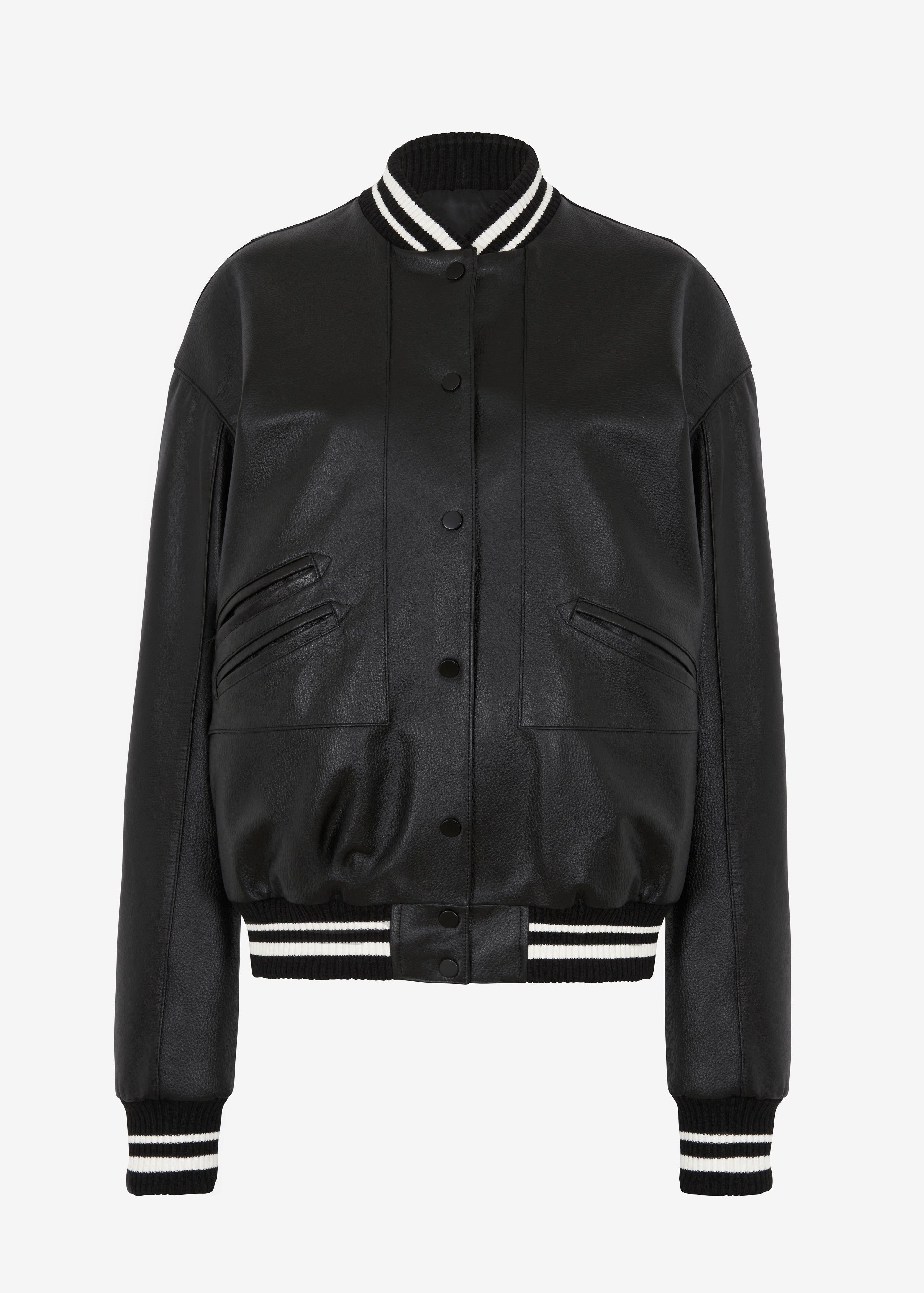 Killian Leather Varsity Jacket - Black - 11