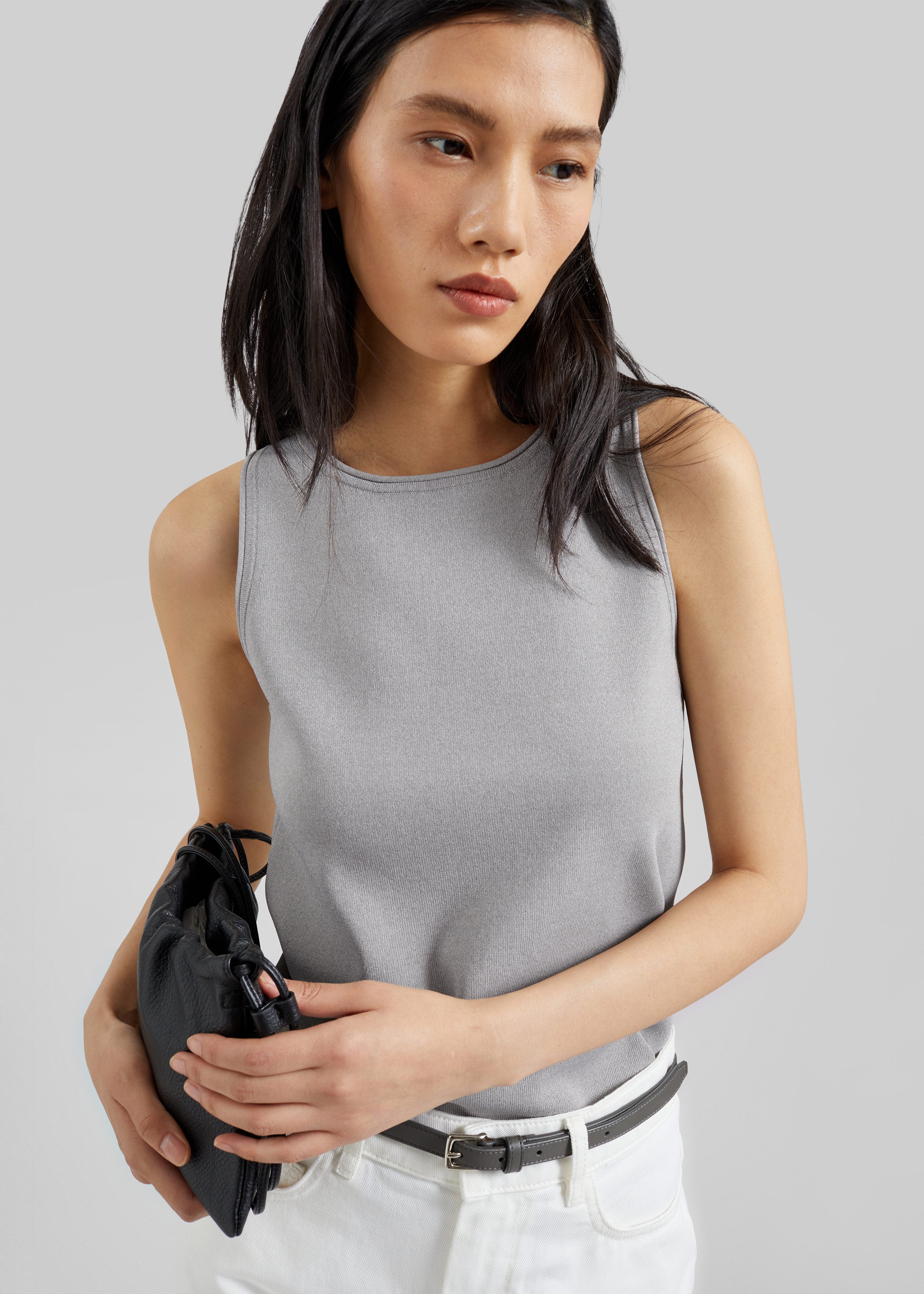 Kinna Knit Sleeveless Top - Grey - 2