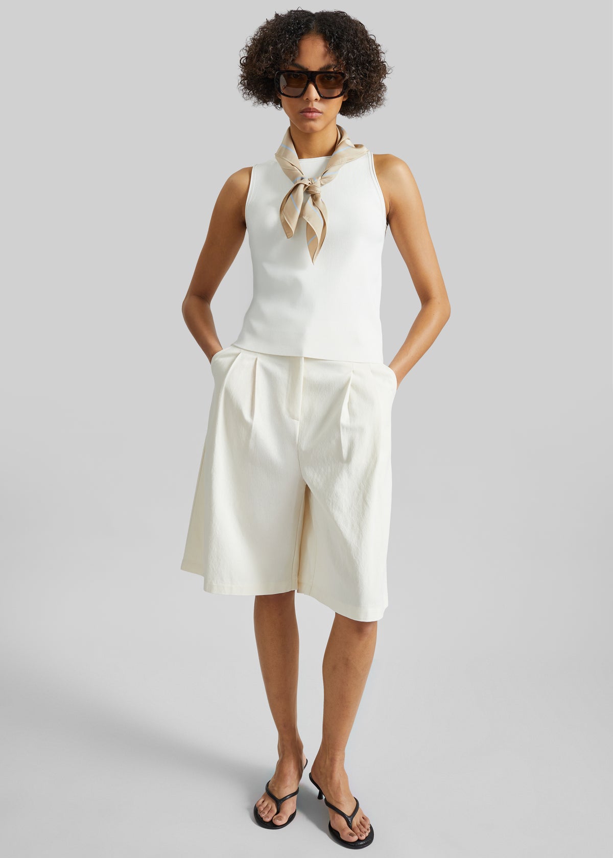 Kinna Knit Sleeveless Top - Ivory - 4