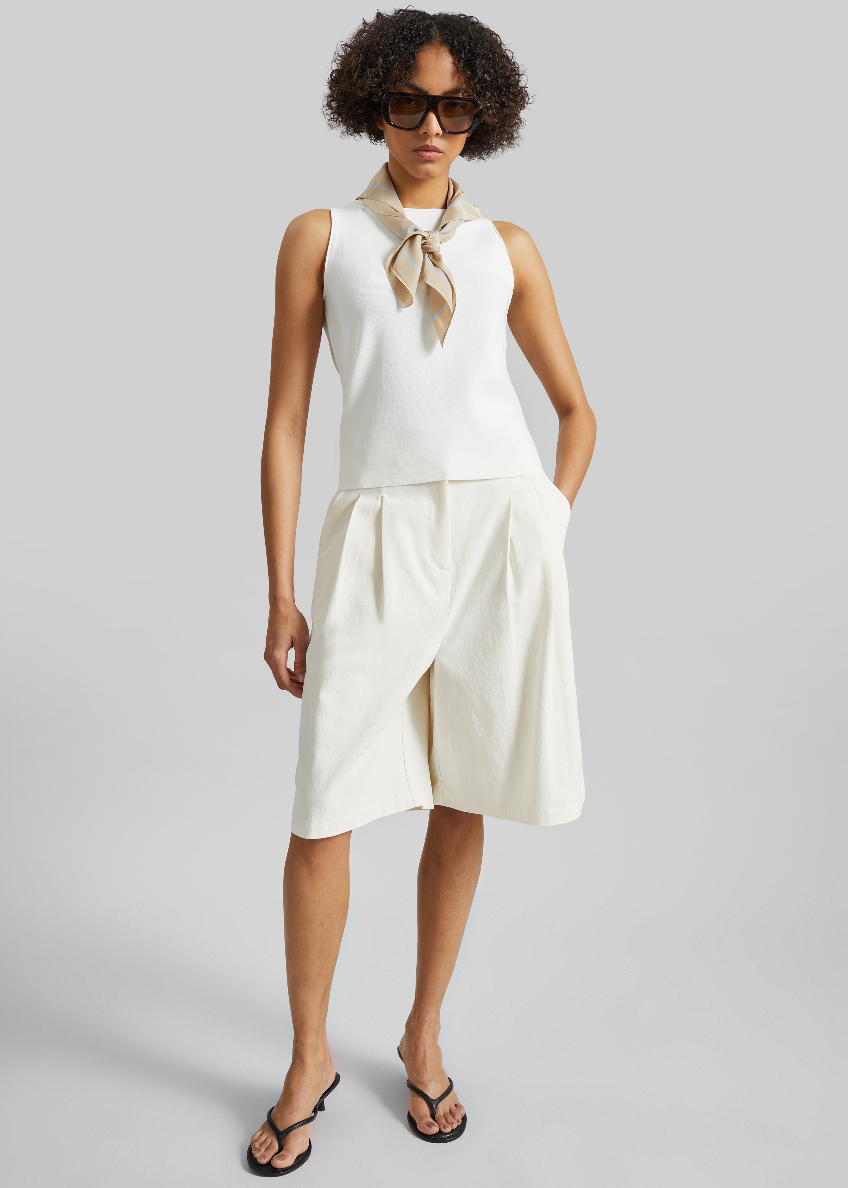 Kinna Knit Sleeveless Top - Ivory - 6