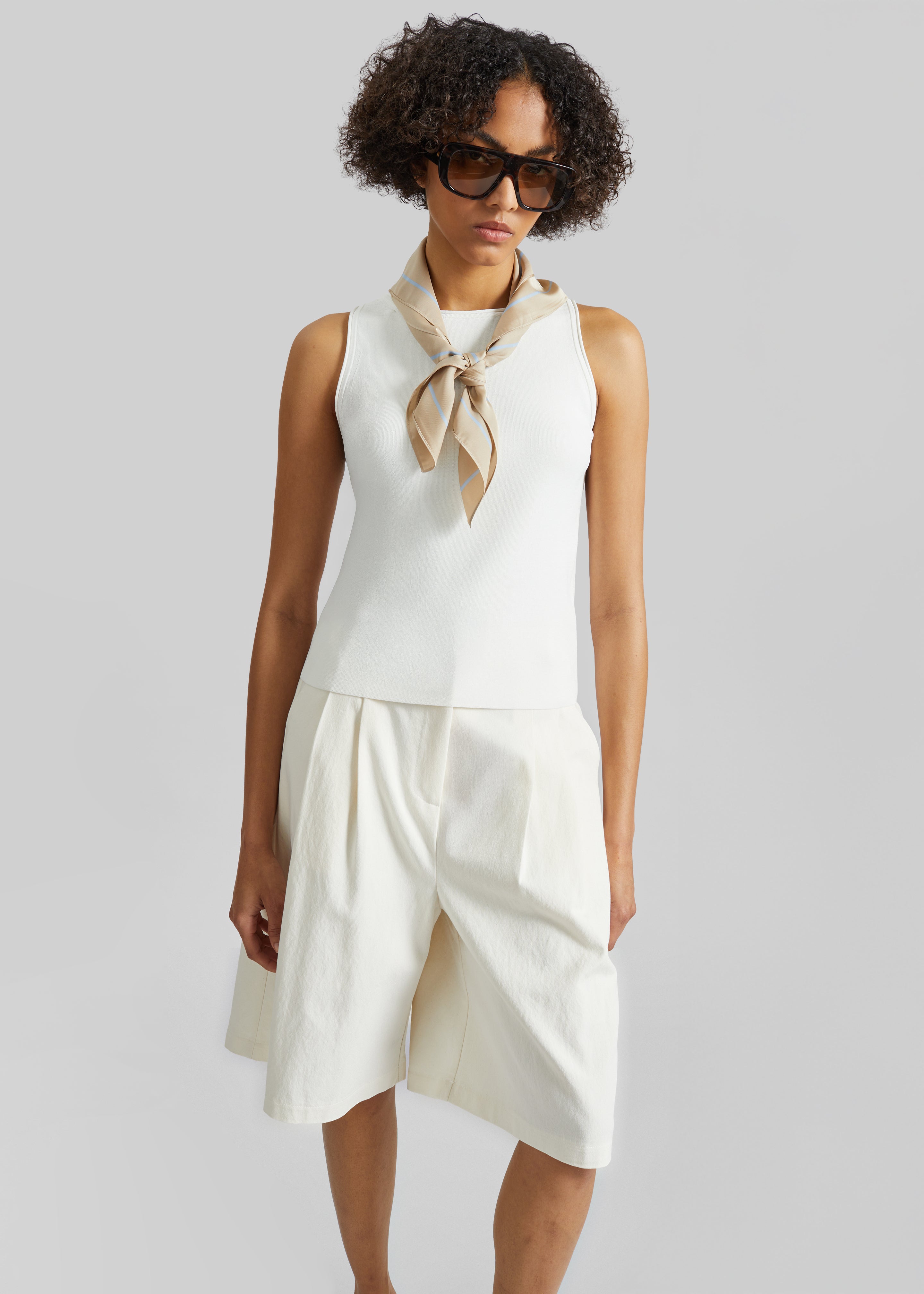 Kinna Knit Sleeveless Top - Ivory - 1