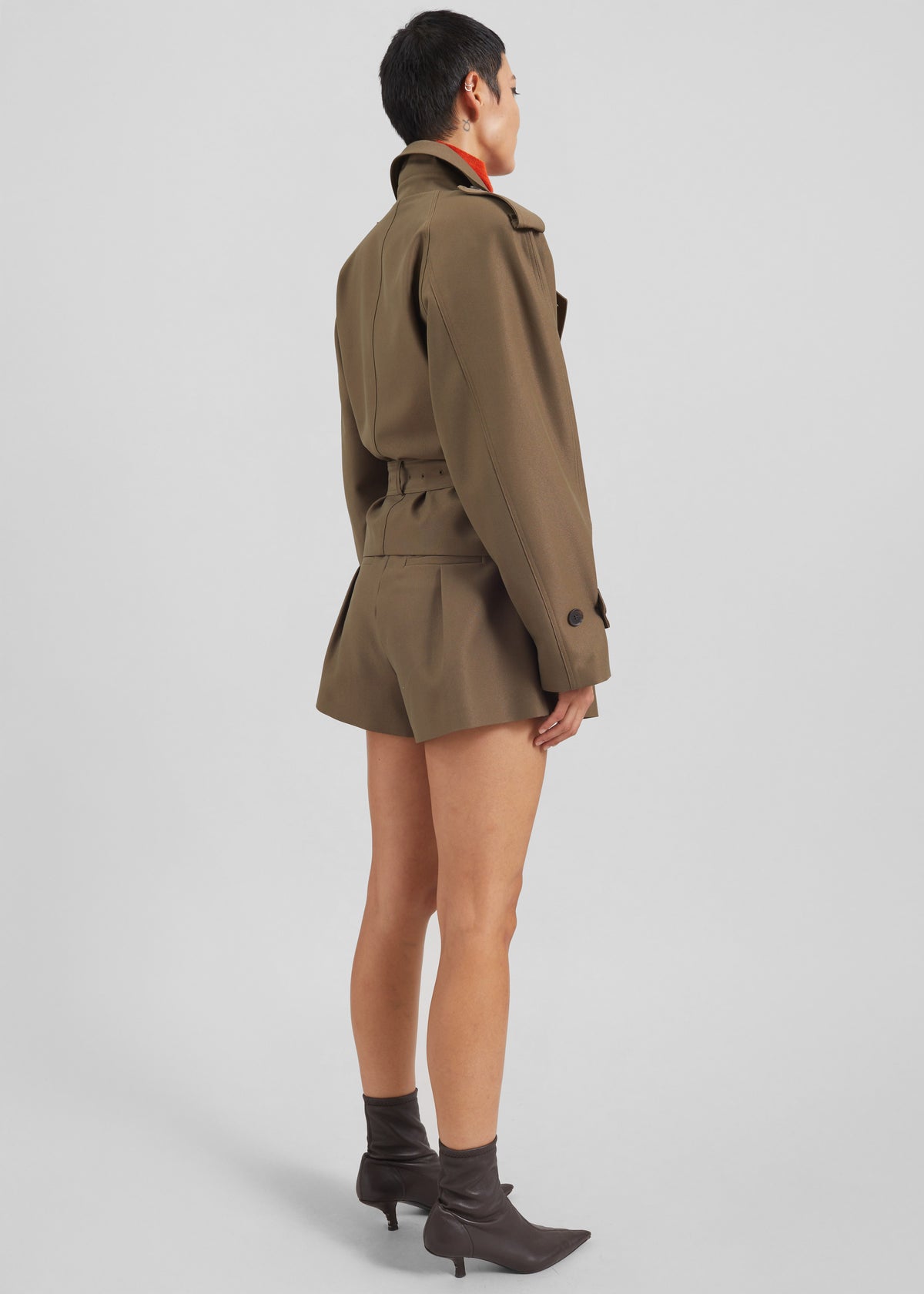 Kinsley Cropped Trench Jacket - Brown - 9