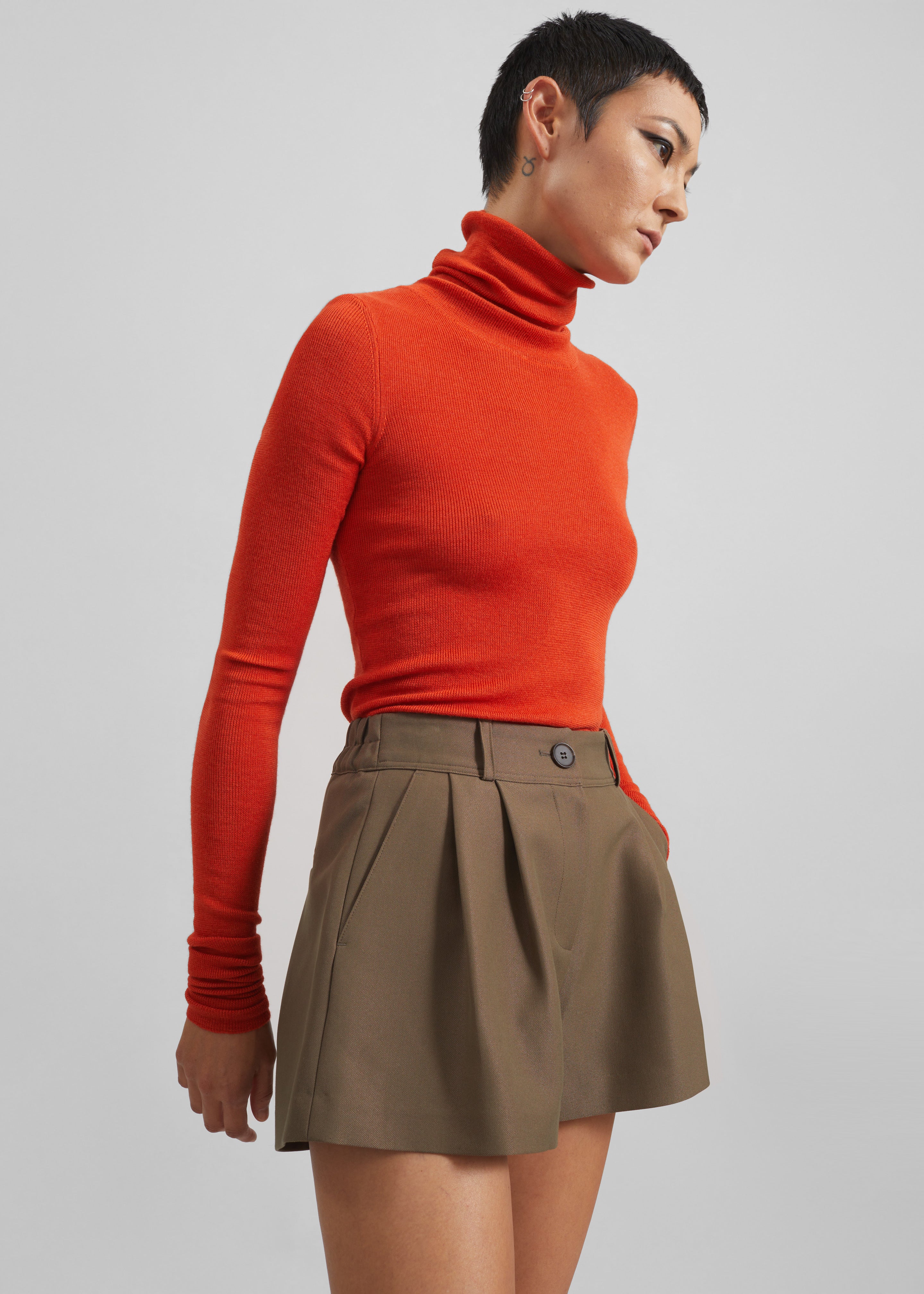 Kinsley Mini Shorts - Brown - 3