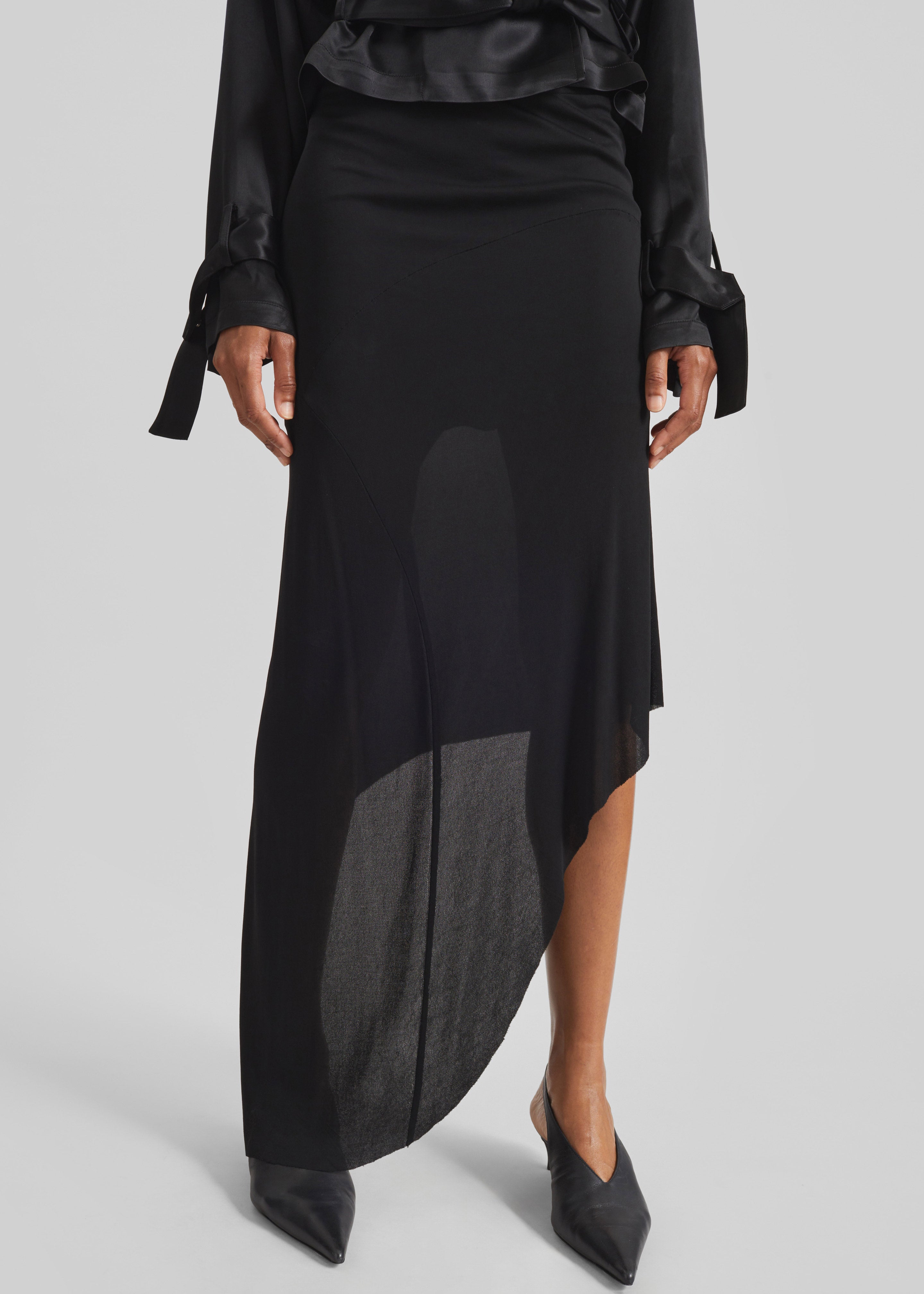Kitty Sheer Asymmetric Skirt - Black – The Frankie Shop