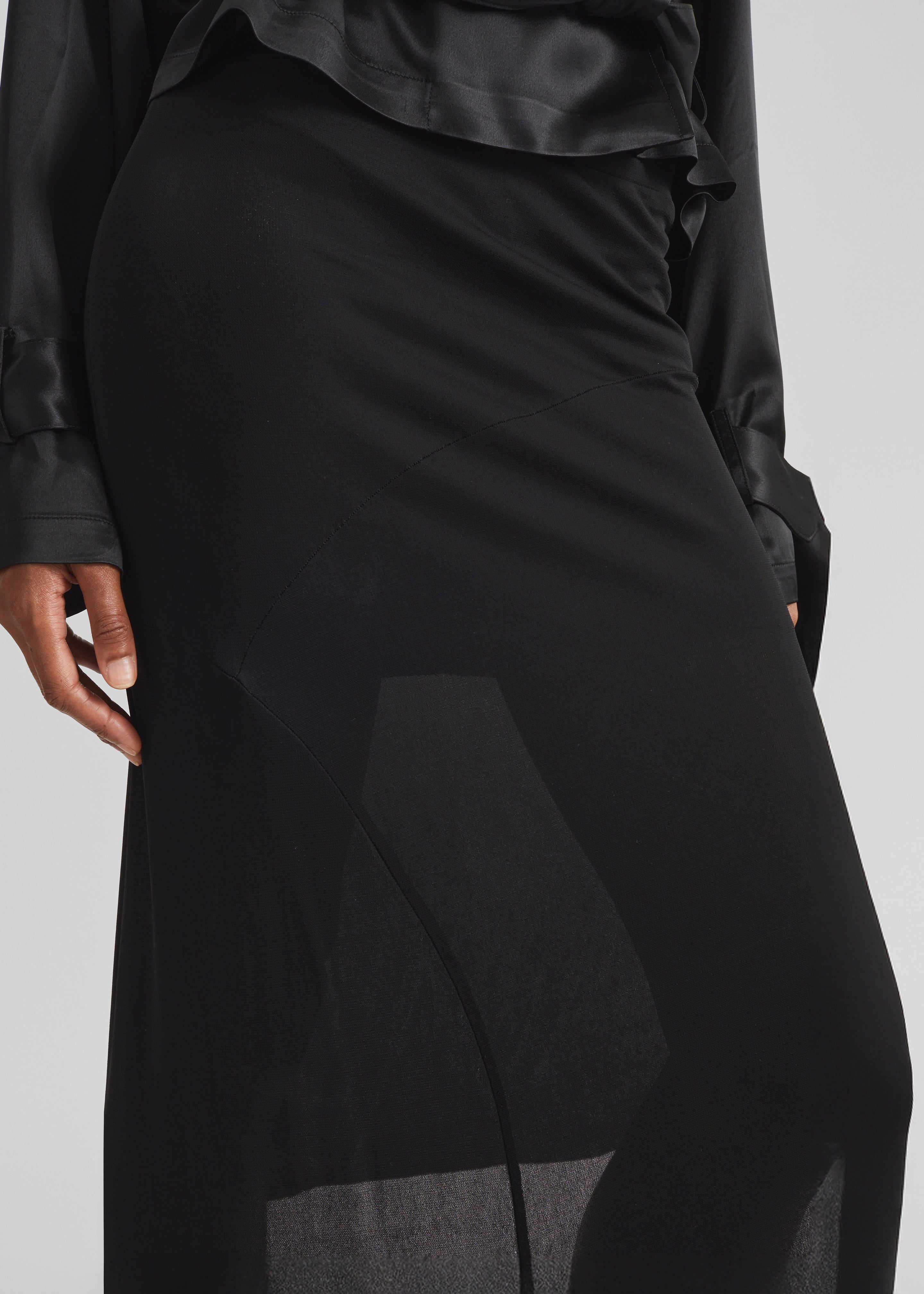 Kitty Sheer Asymmetric Skirt - Black - 7