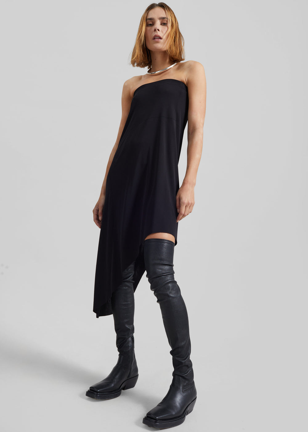 Kitty Sheer Asymmetric Skirt - Black