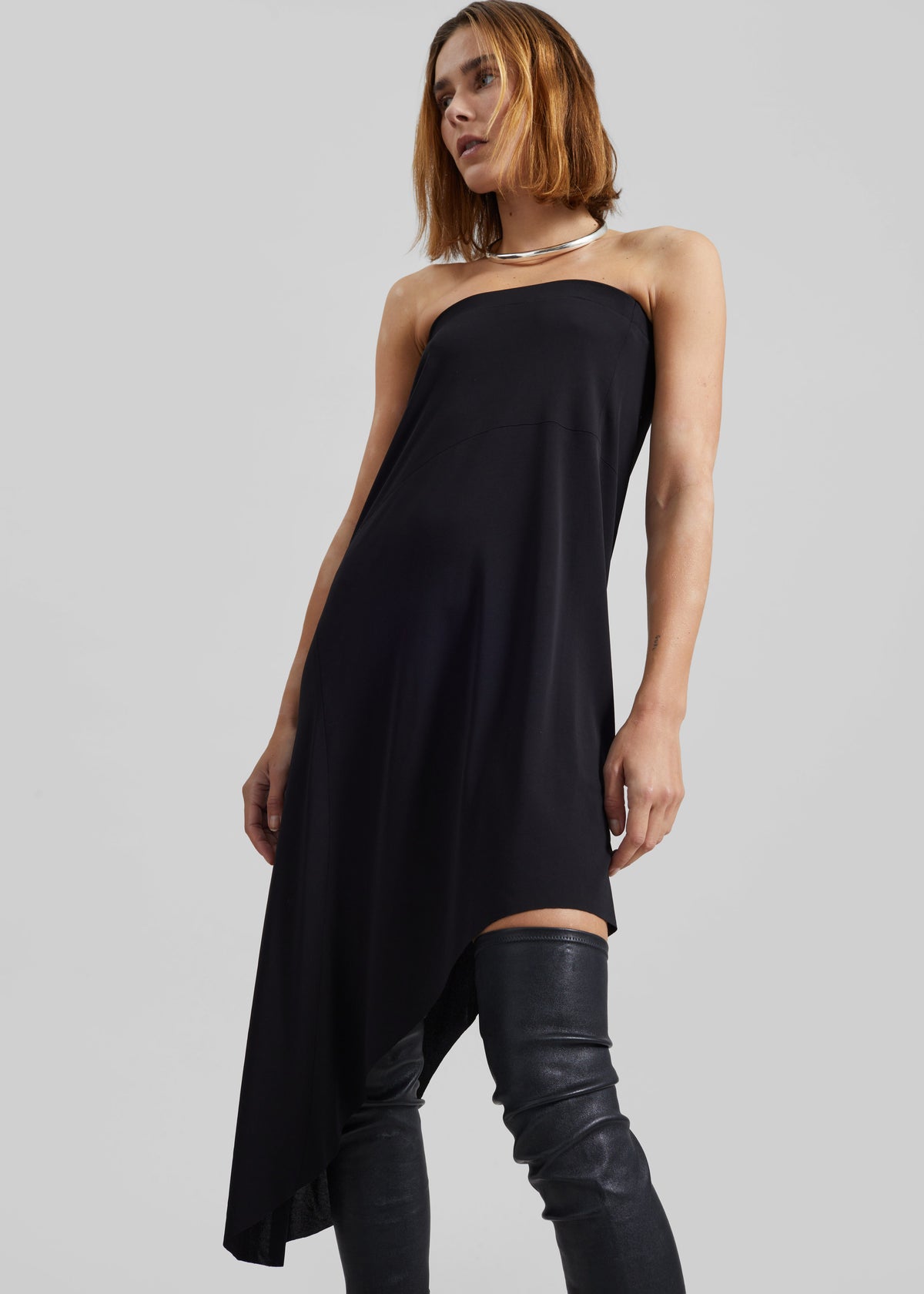 Kitty Sheer Asymmetric Skirt - Black - 8