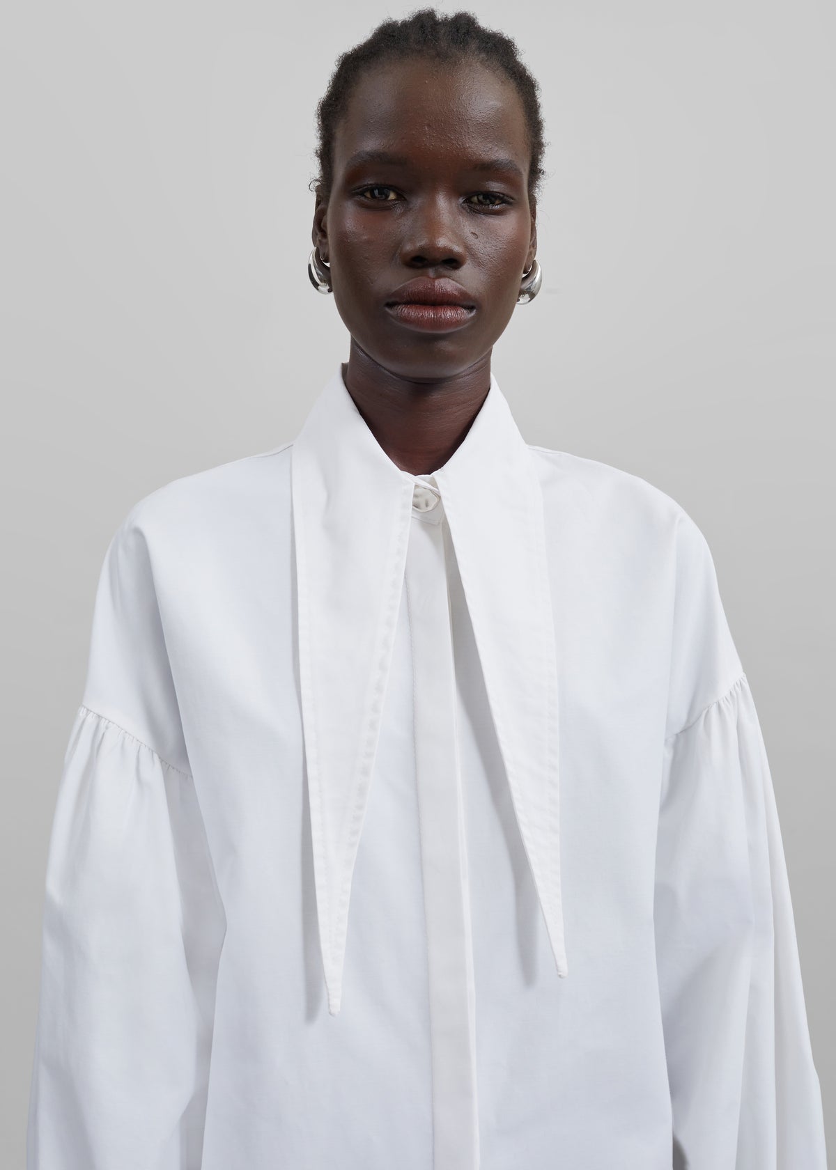 Klara Long Collar Shirt - White The Frankie Shop Klara Long Collar Shirt - White The Frankie Shop