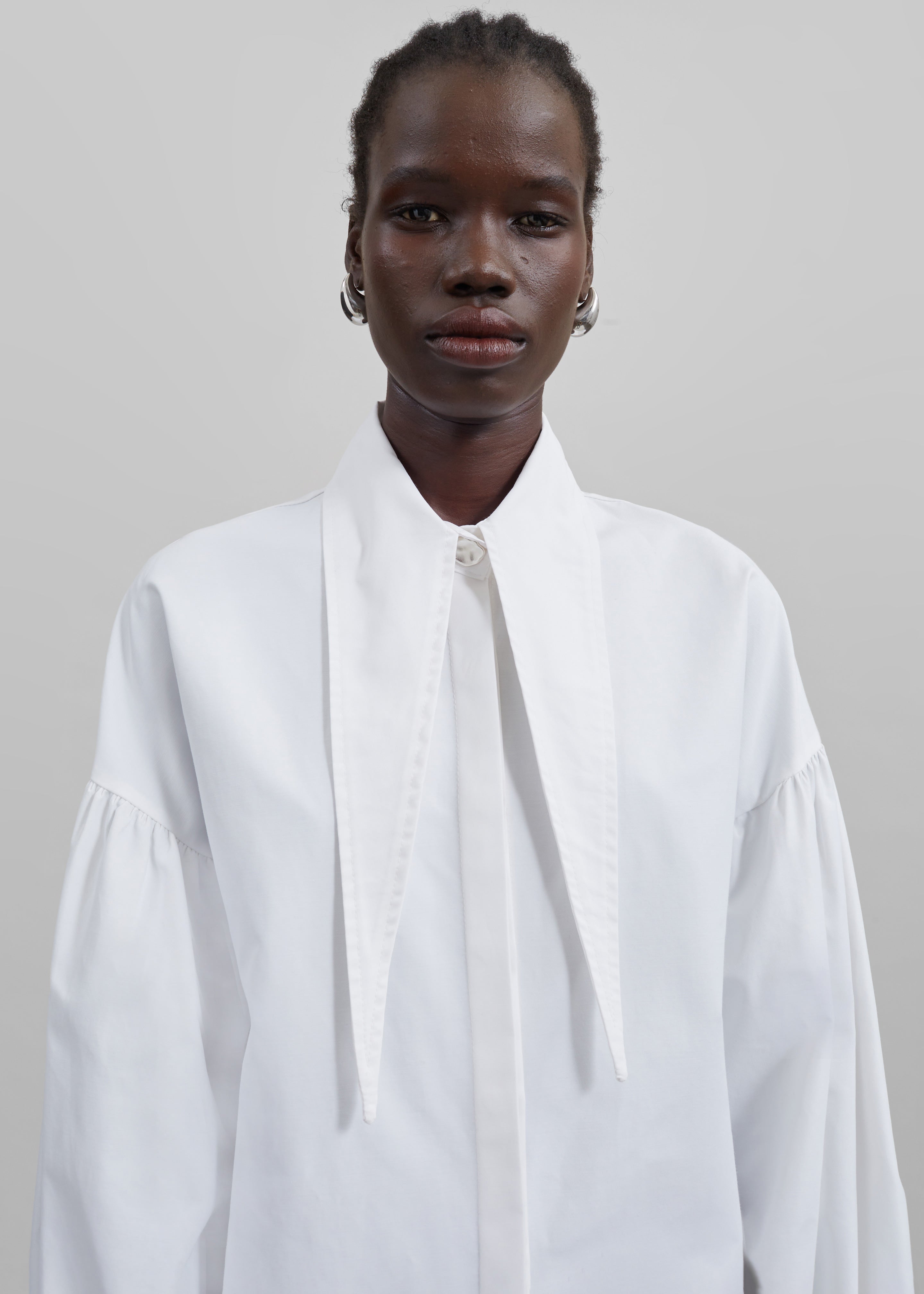 Klara Long Collar Shirt - White Klara Long Collar Shirt - White