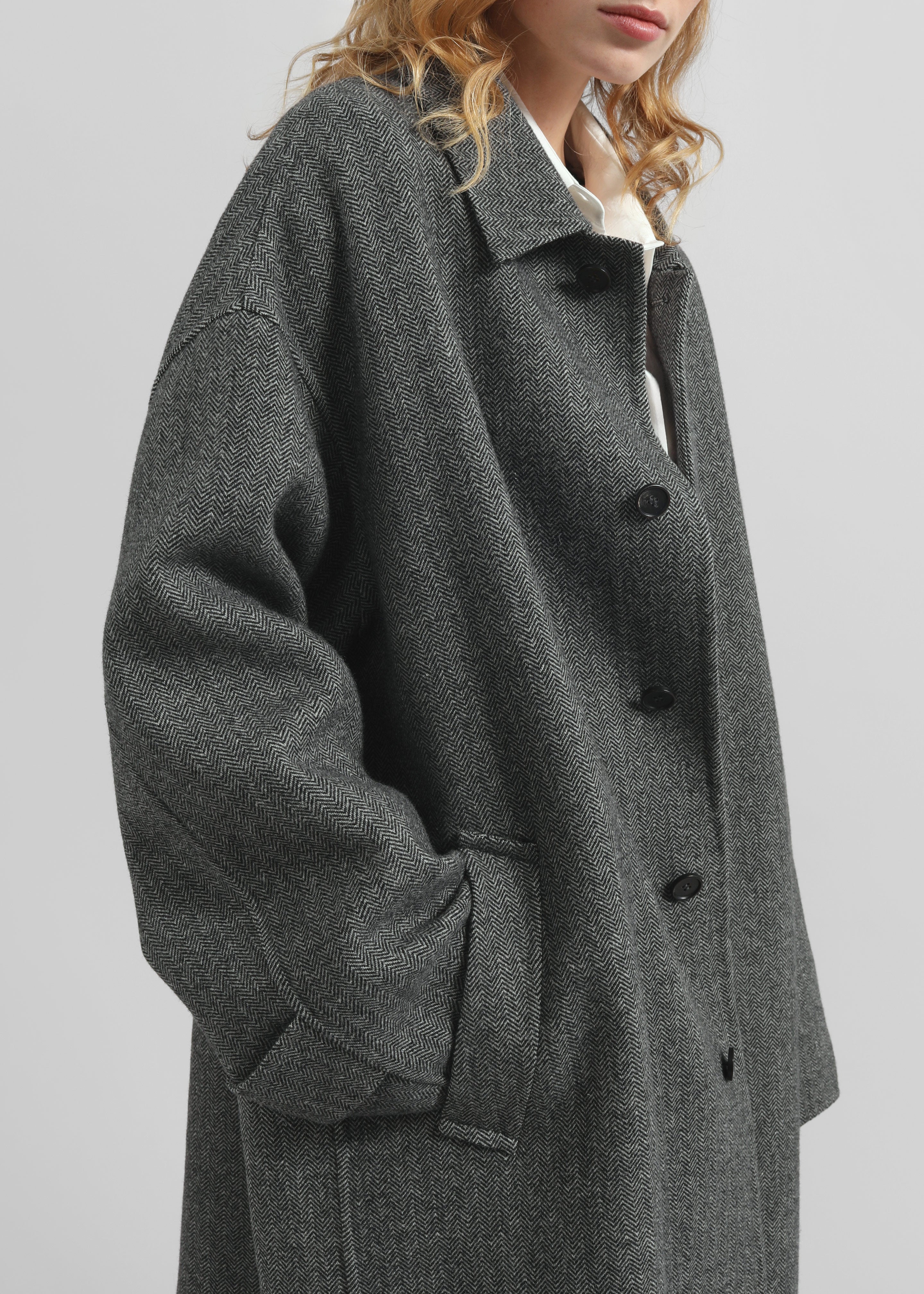 Knole Wool Coat - Grey - 5