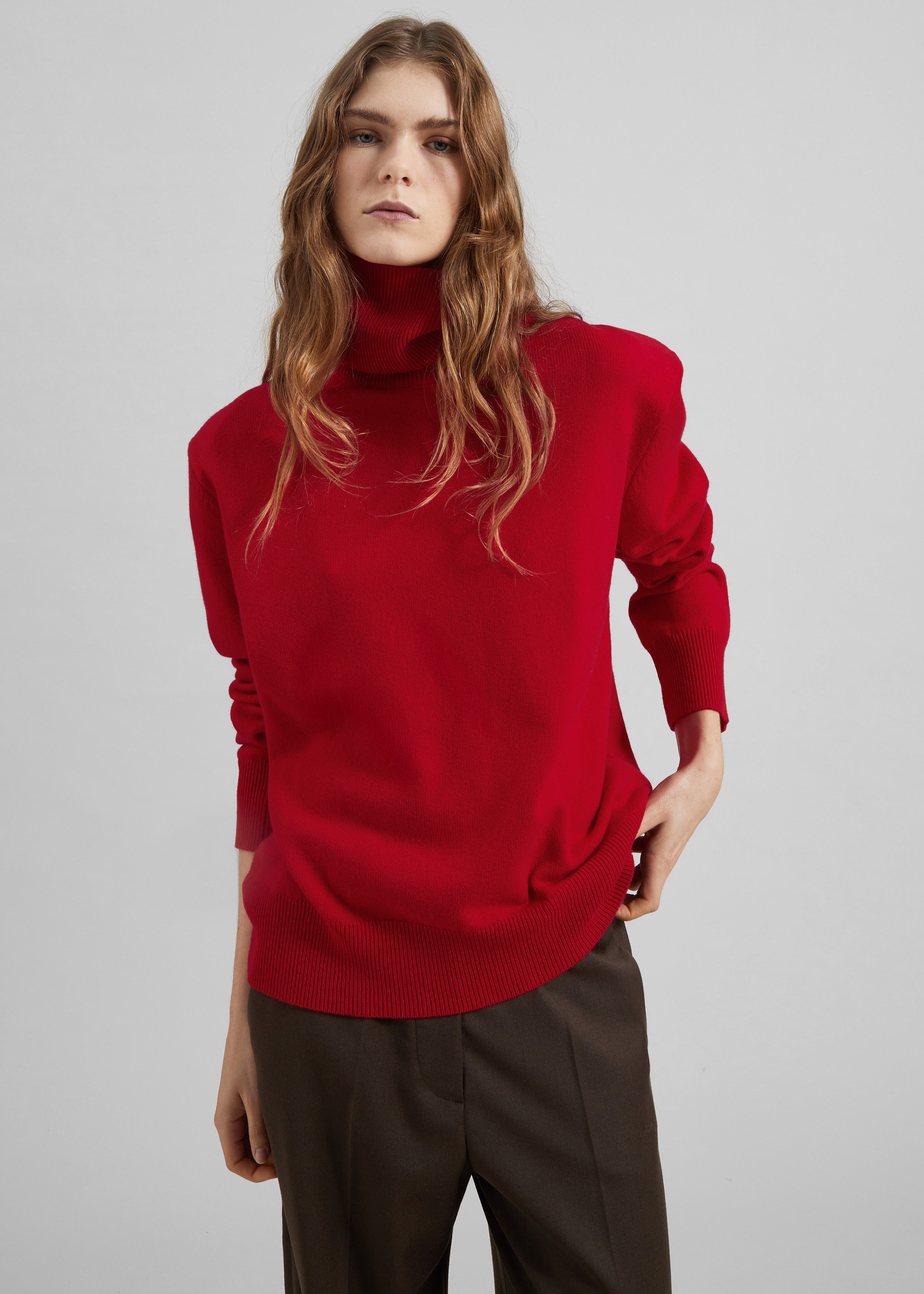 Koler Padded Knit Turtleneck - Red - 5