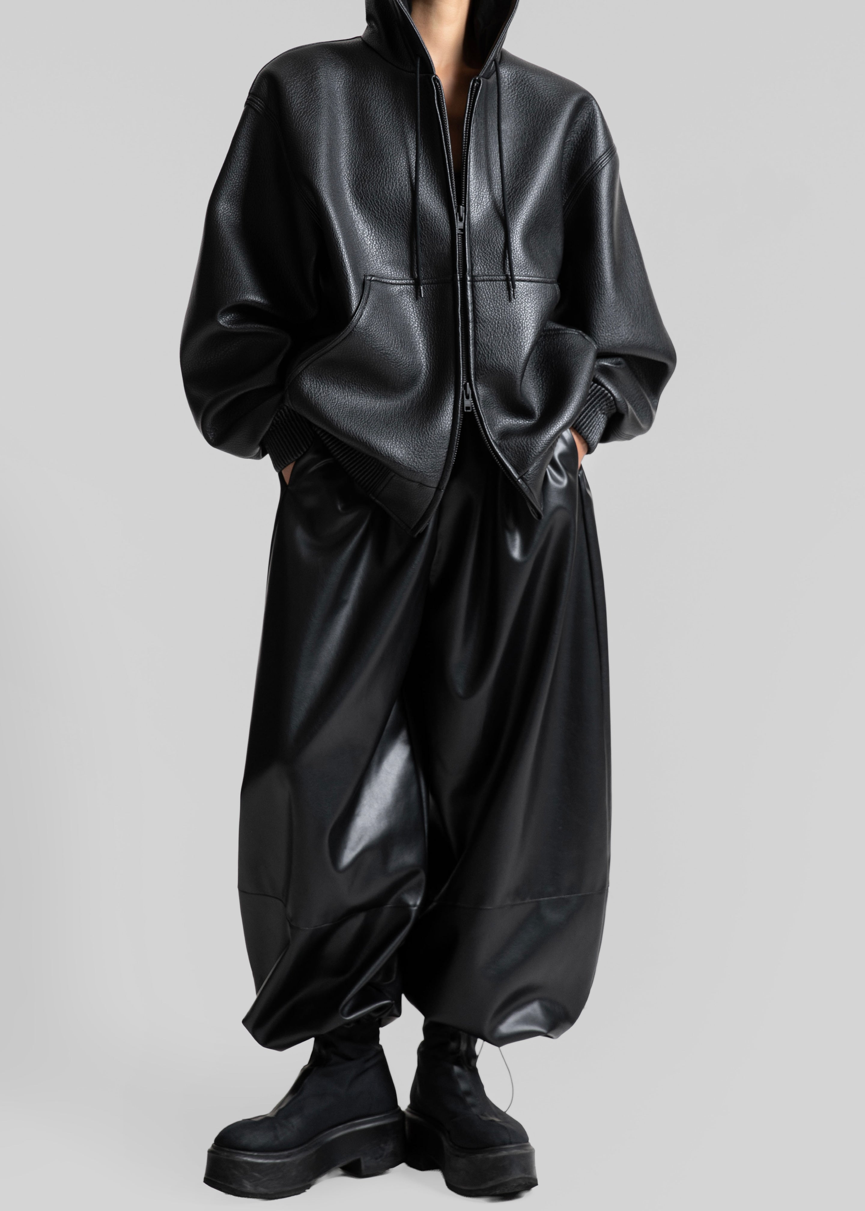 Kodai Faux Leather Bomber Jacket - Black – The Frankie Shop