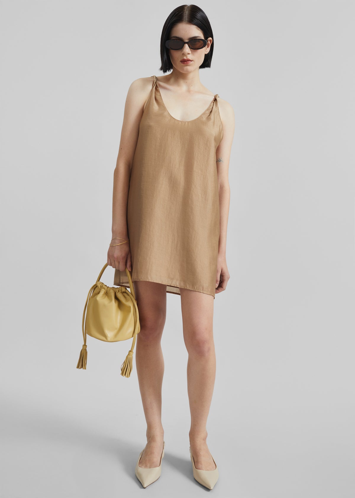 Kristi Mini Slip Dress - Bronze - 4