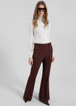 Kvale Pintuck Flared Trousers - Burgundy