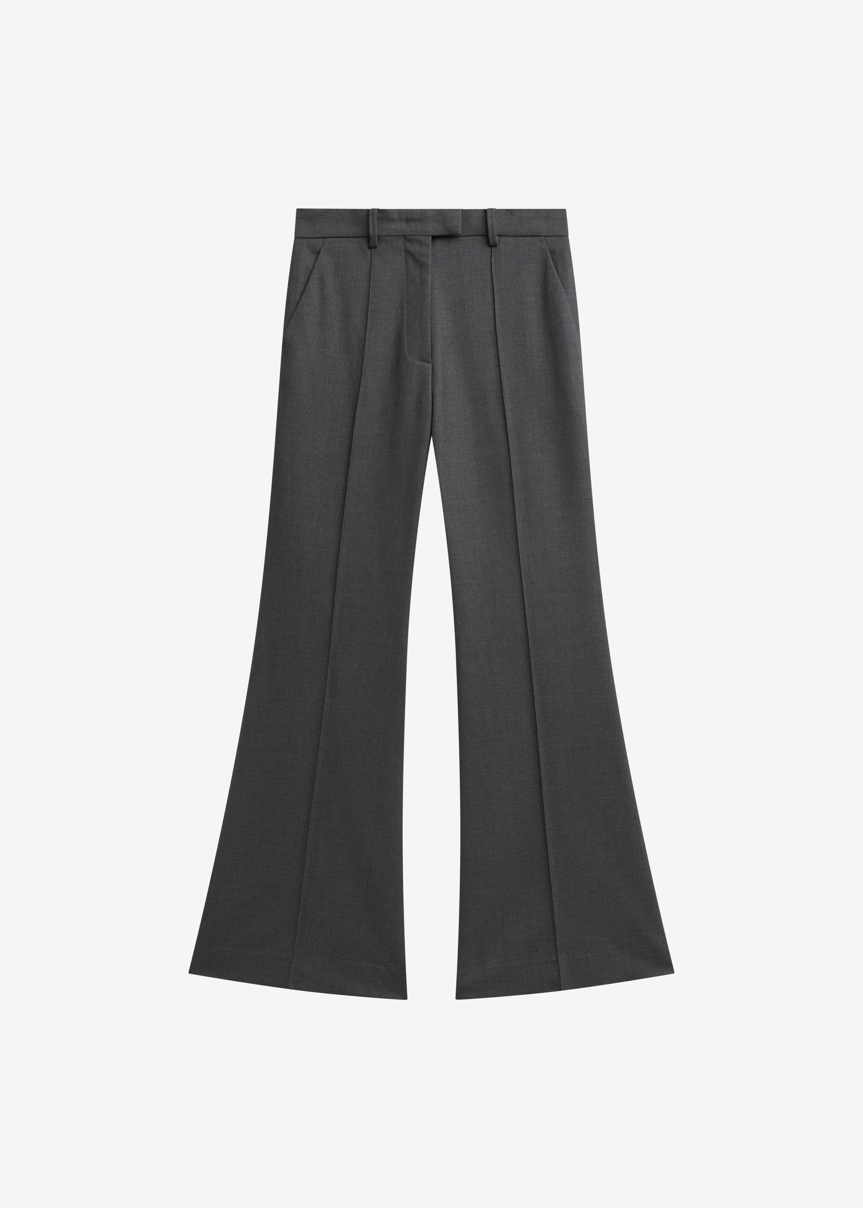 Kvale Pintuck Flared Trousers - Dark Grey - 9