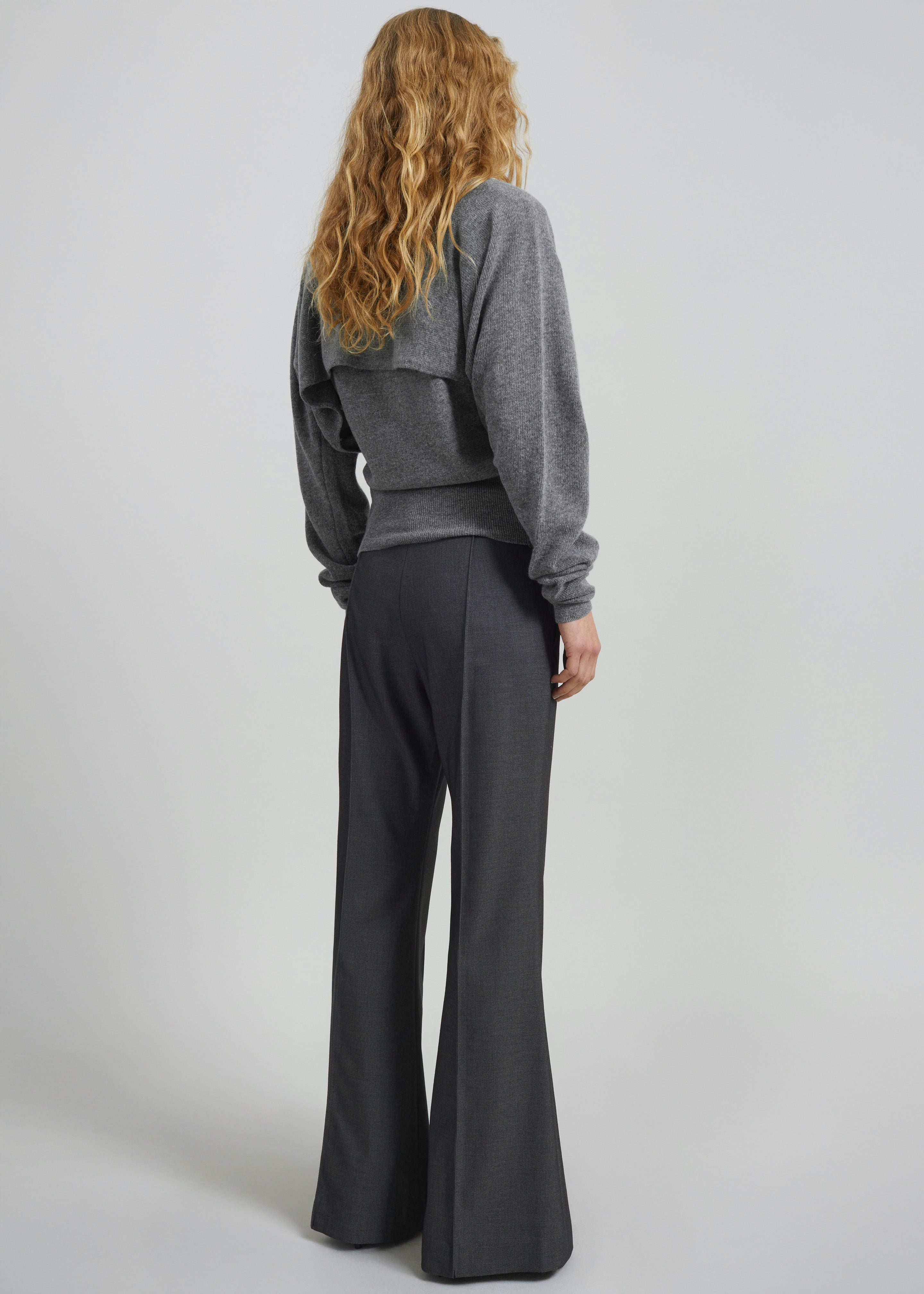 Kvale Pintuck Flared Trousers - Dark Grey – The Frankie Shop