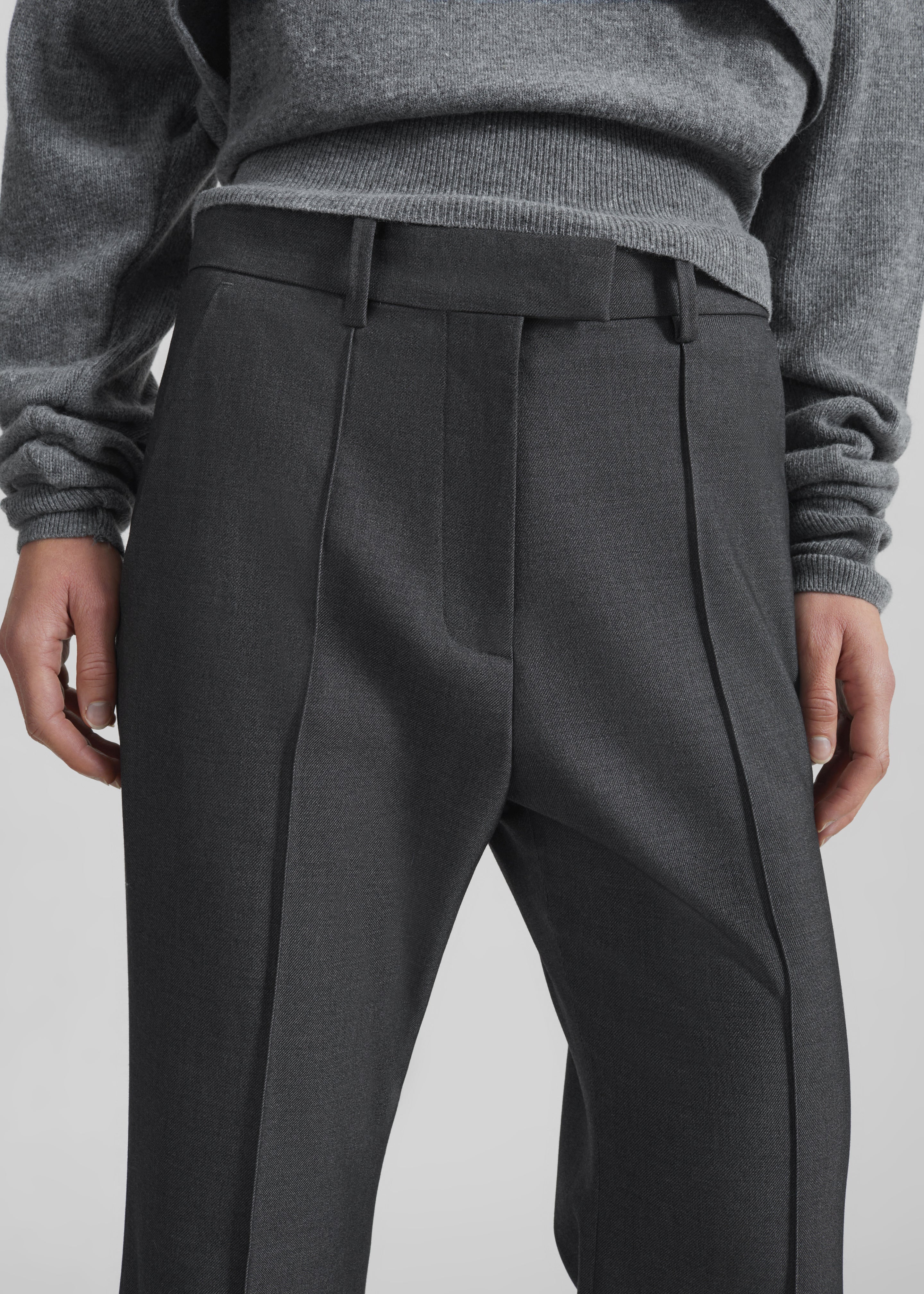 Kvale Pintuck Flared Trousers - Dark Grey - 5