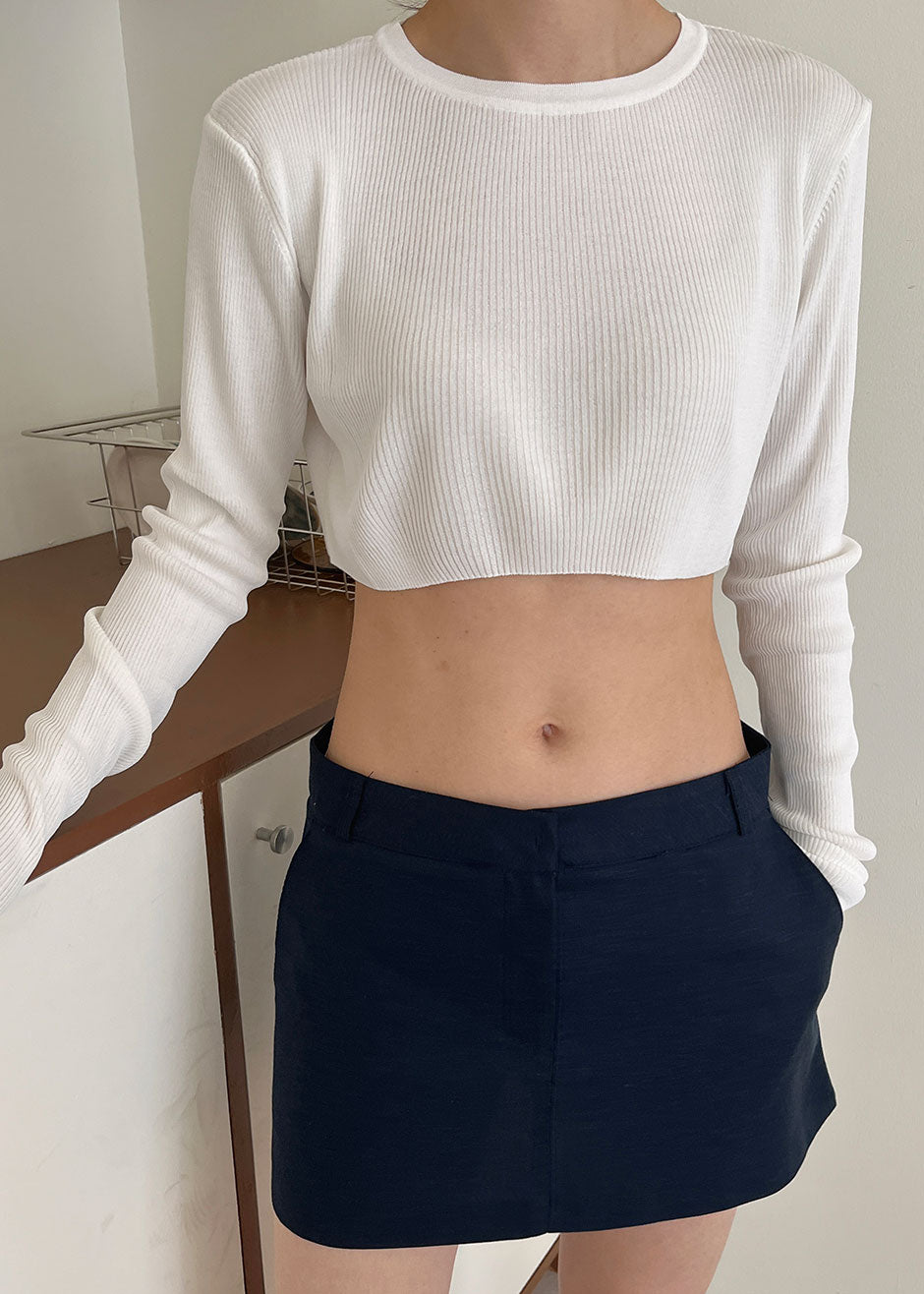Kazel Cropped Thin Knit Top - White – The Frankie Shop