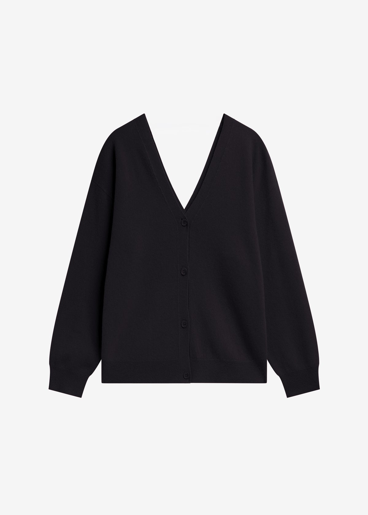 Lachen Double-Sided Wool Cardigan - Black - 8