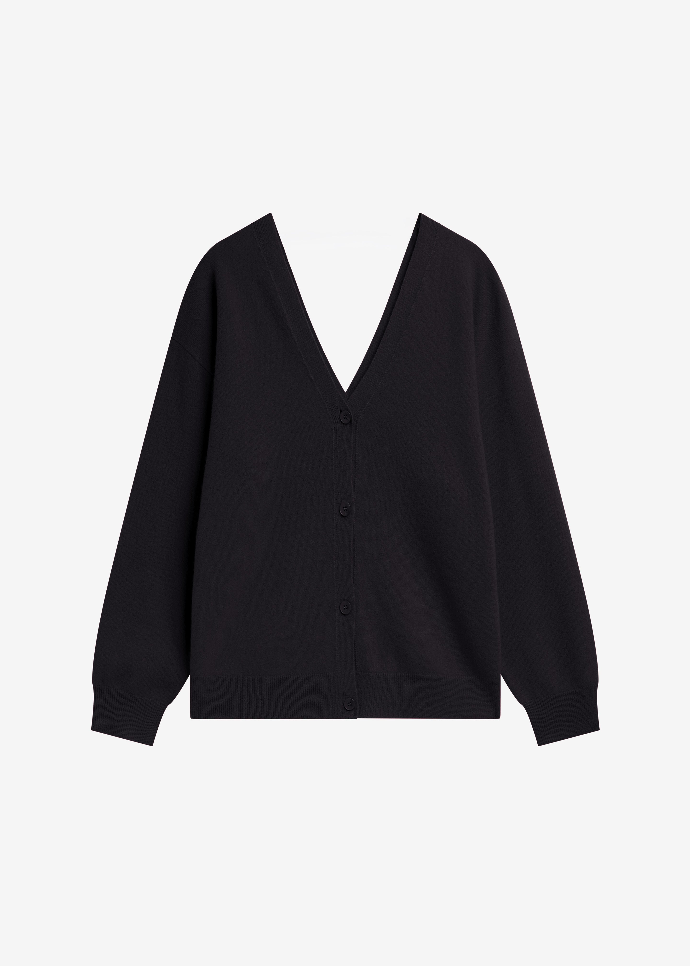 Lachen Double-Sided Wool Cardigan - Black - 8