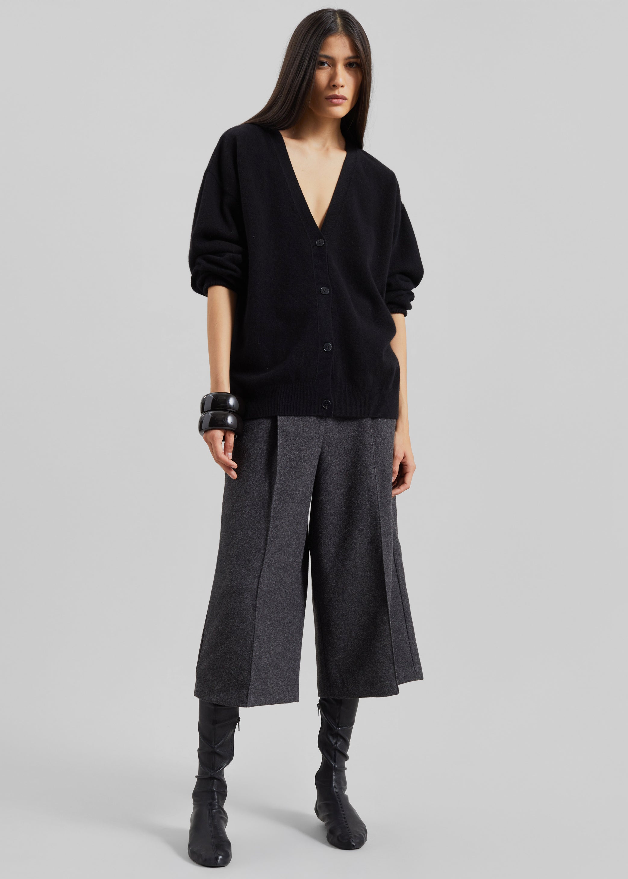 Shop the look image for Lachen Double-Sided Wool Cardigan - Black