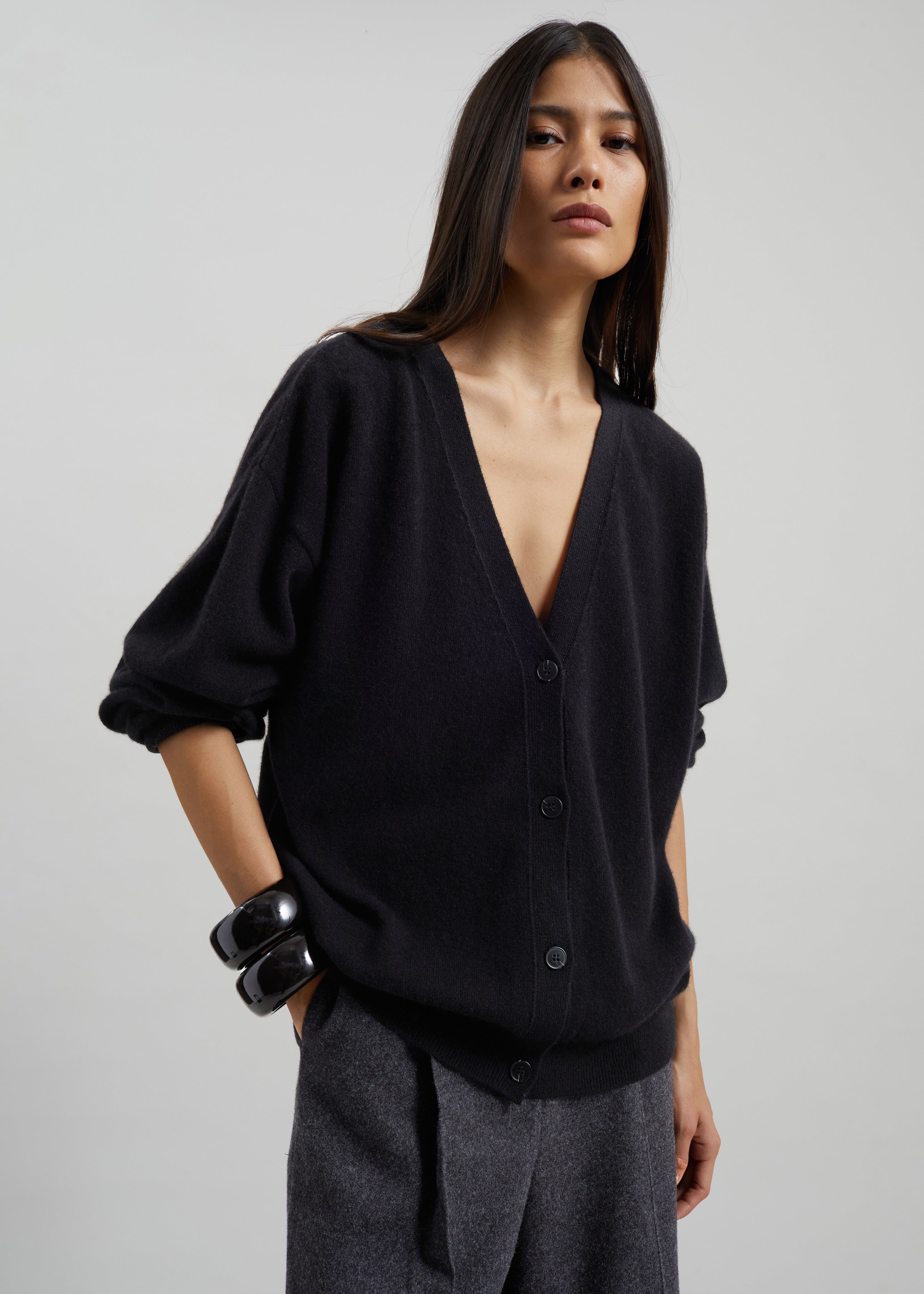 Lachen Double-Sided Wool Cardigan - Black – The Frankie Shop