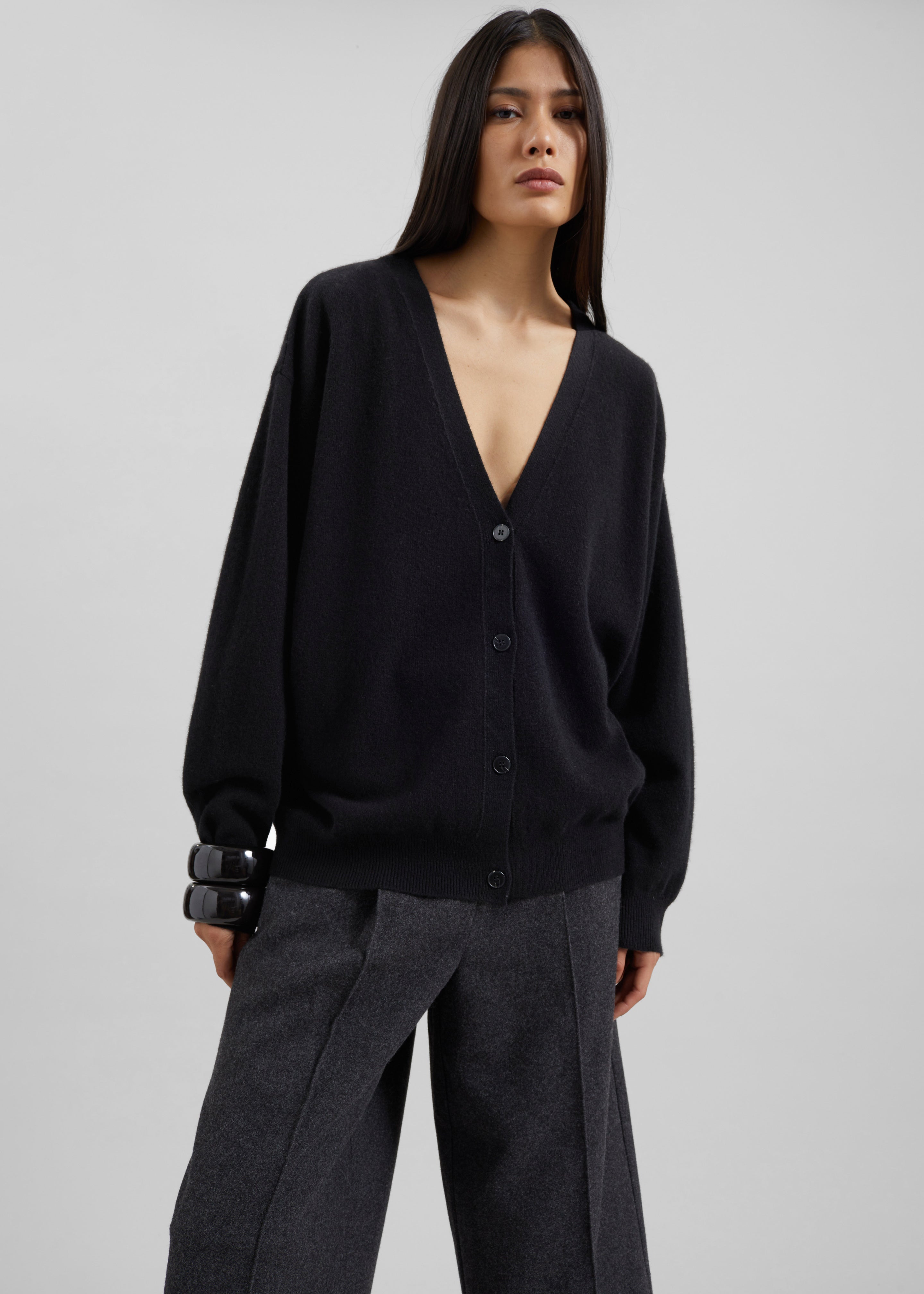 Lachen Double-Sided Wool Cardigan - Black – The Frankie Shop