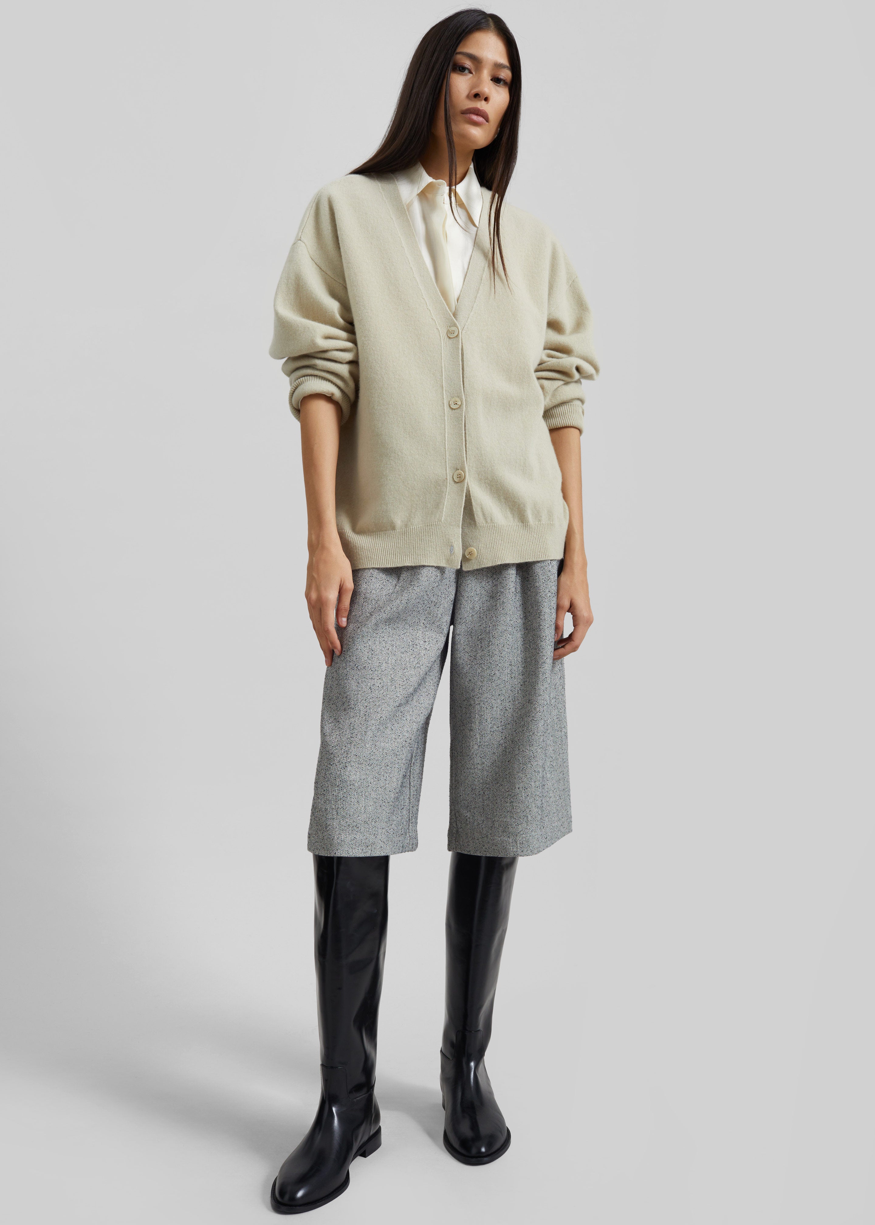 Lachen Double-Sided Wool Cardigan - Light Beige – The Frankie Shop