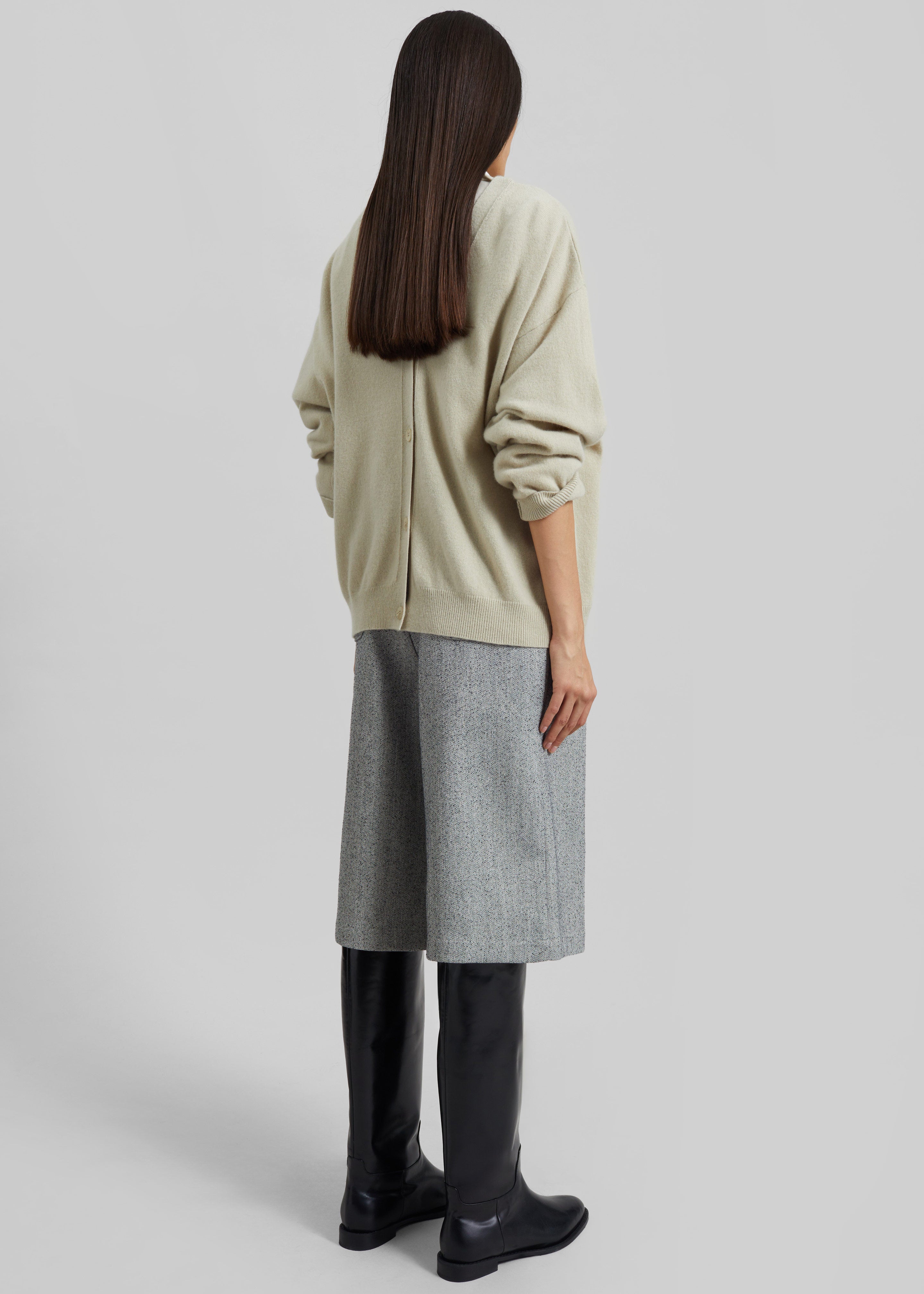 Lachen Double-Sided Wool Cardigan - Light Beige - 6