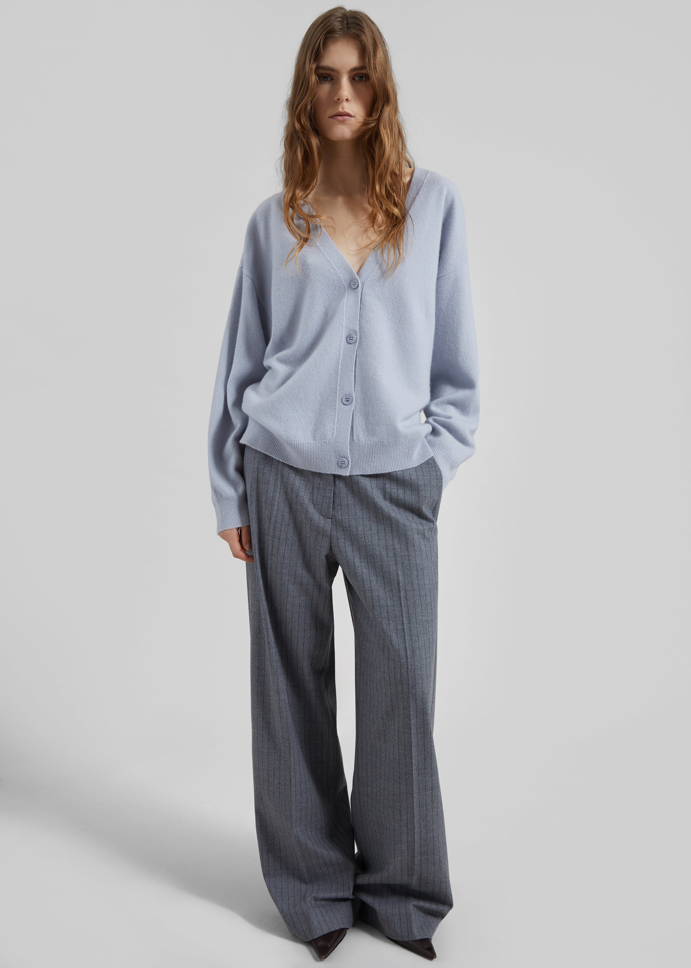 Lachen Double-Sided Wool Cardigan - Powder Blue - 4