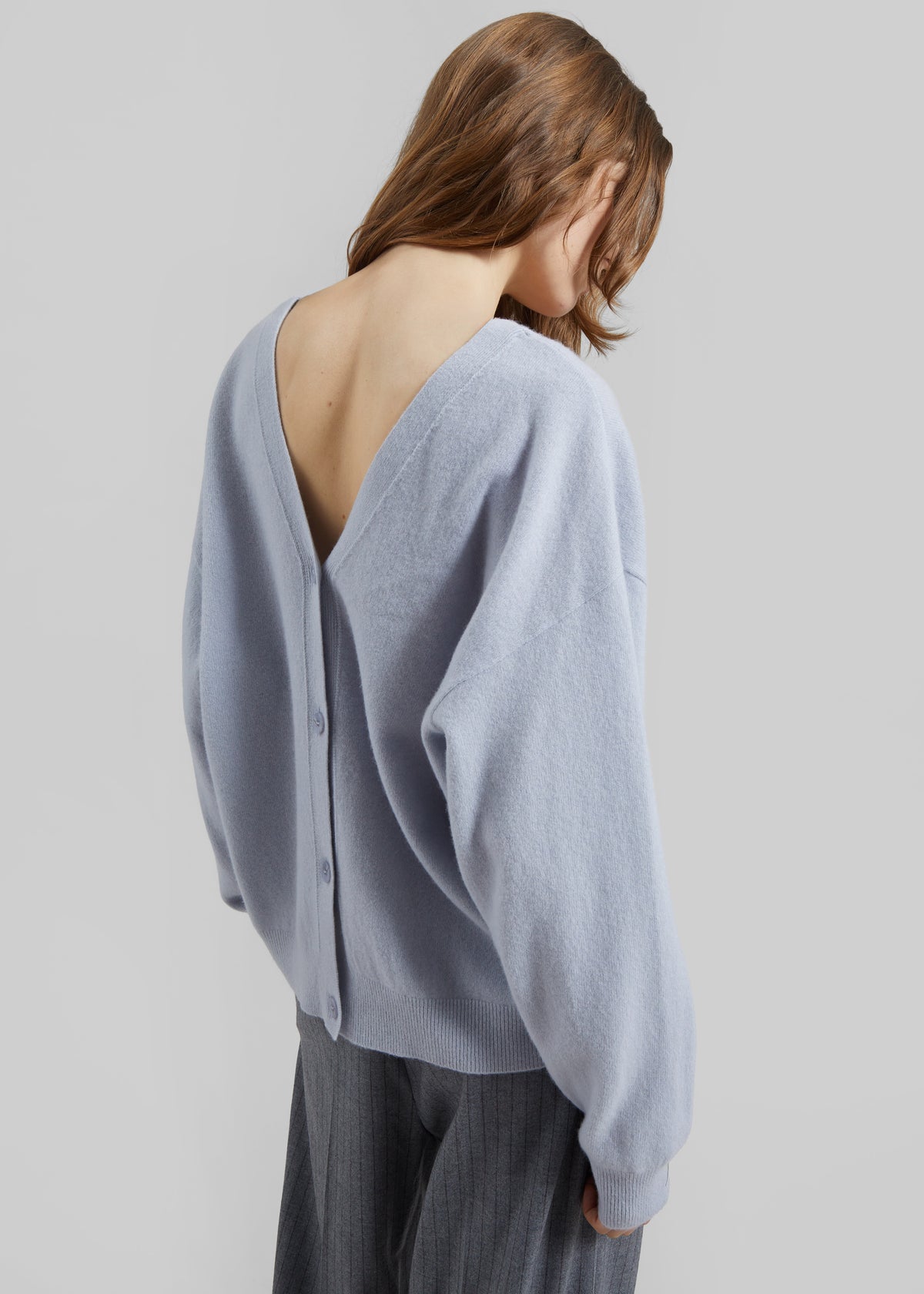 Lachen Double-Sided Wool Cardigan - Powder Blue - 2