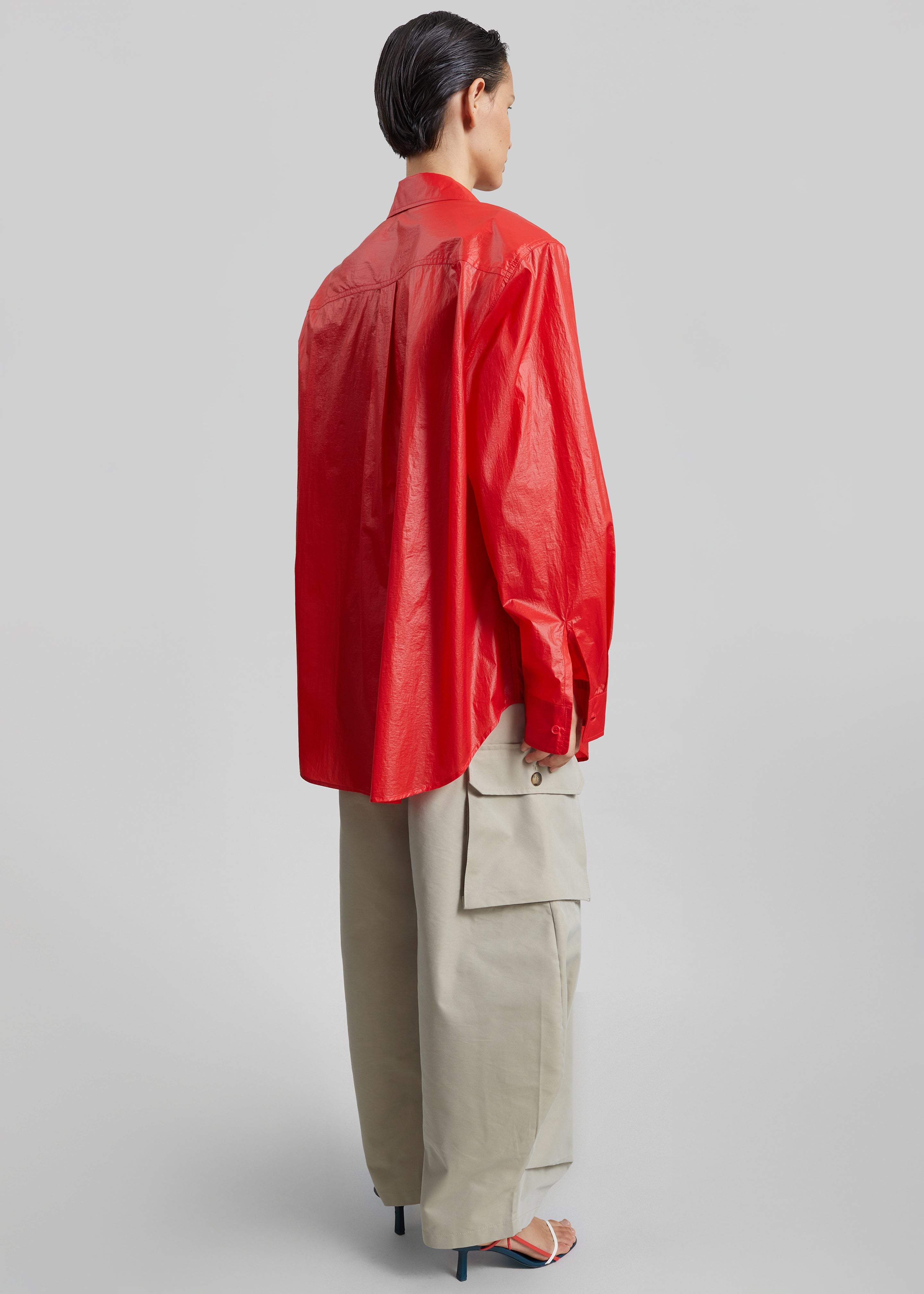 Laconi Lustrous Padded Shirt - Red - 5