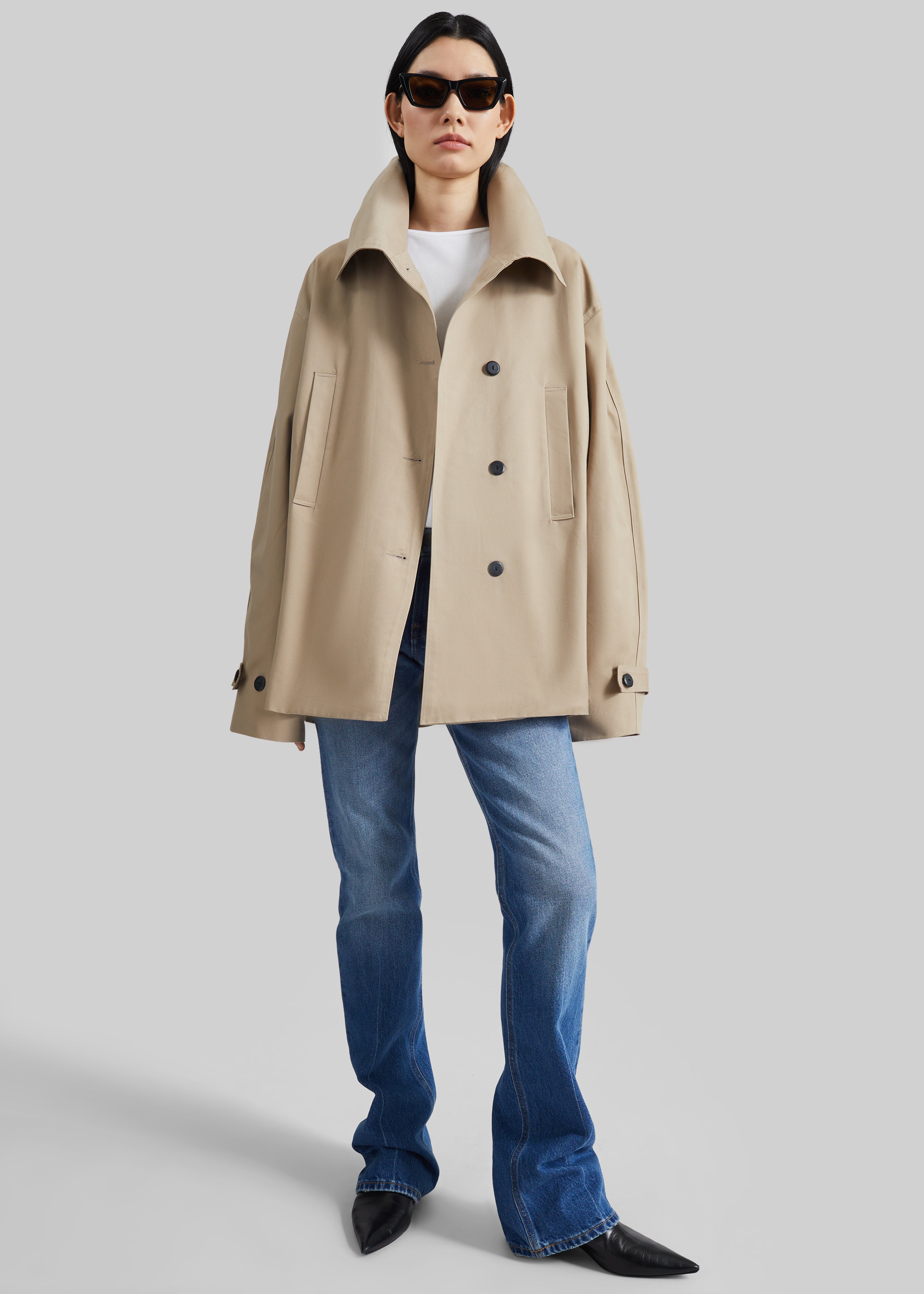 Lahti Belted Short Coat - Beige – The Frankie Shop