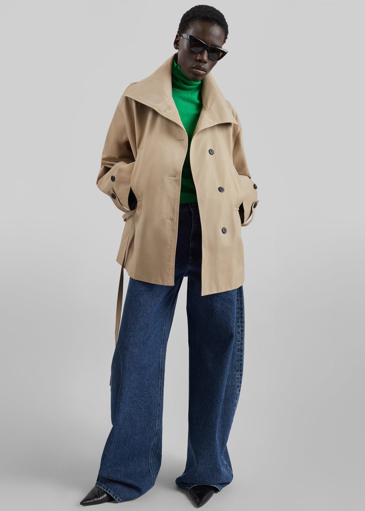 Lahti Belted Short Coat - Beige - 7