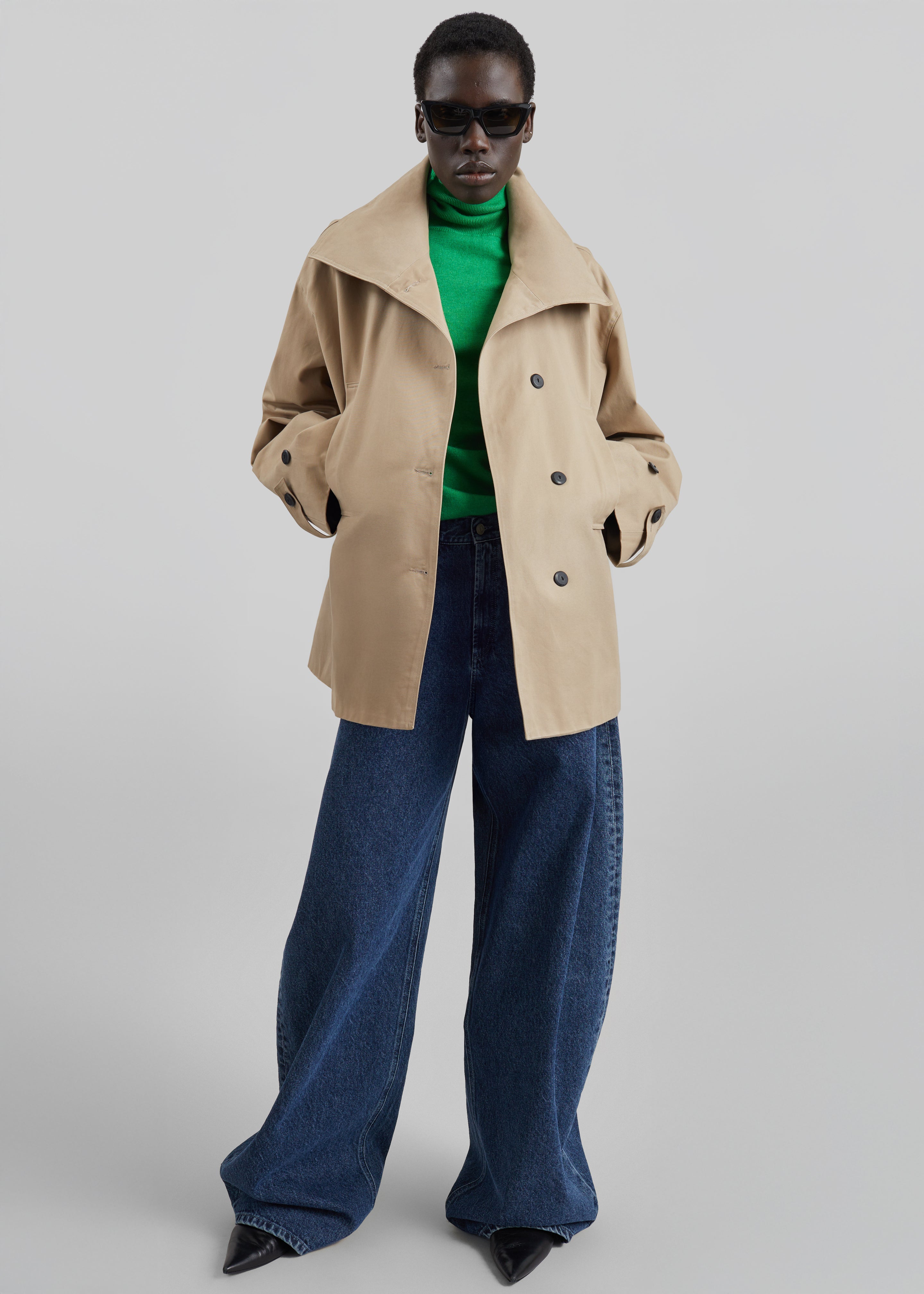 Lahti Belted Short Coat - Beige - 4