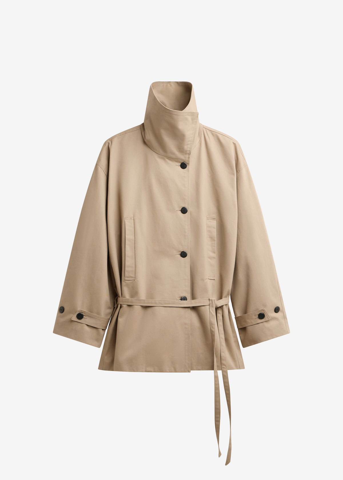 Lahti Belted Short Coat - Beige - 9