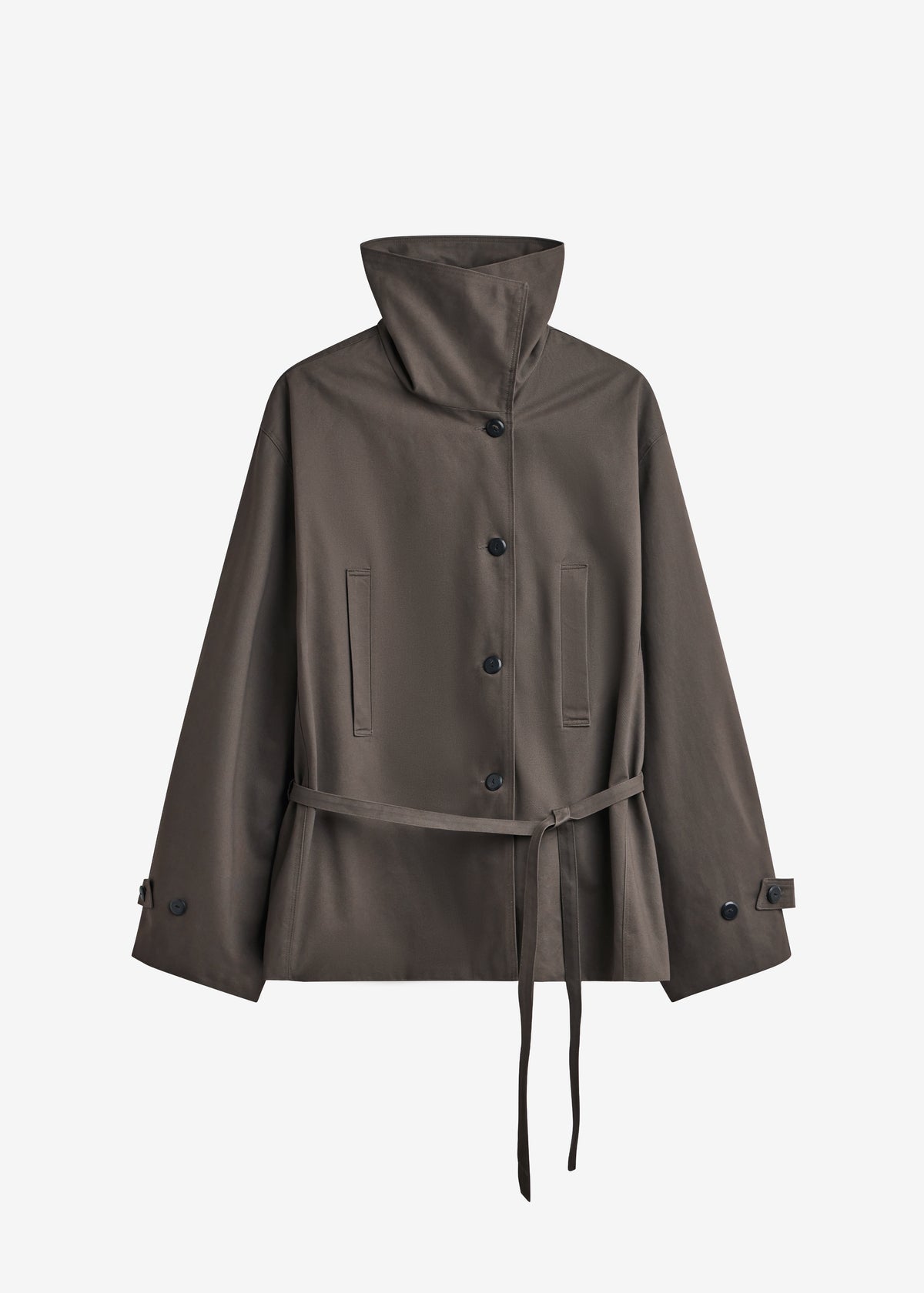 Lahti Belted Short Coat - Brown - 9