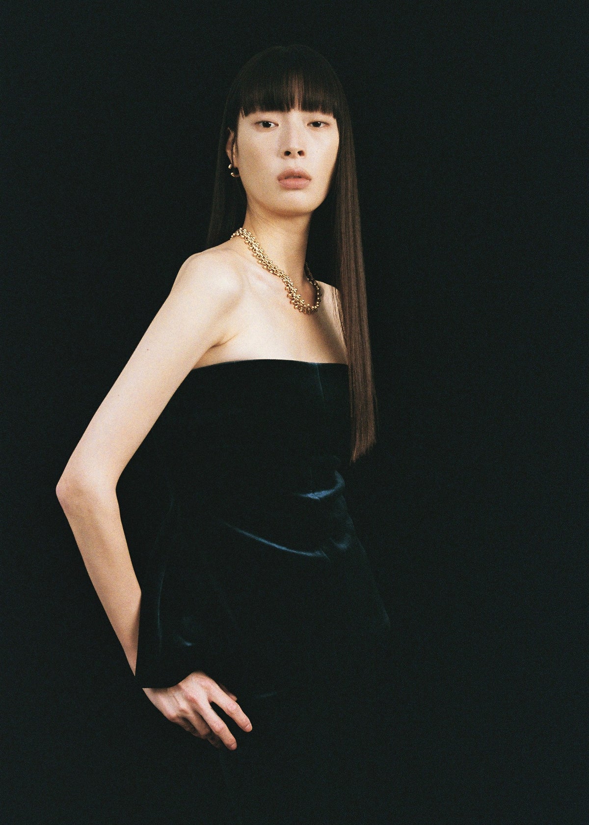 Laila Velvet Hourglass Bustier - Deep Green - 8