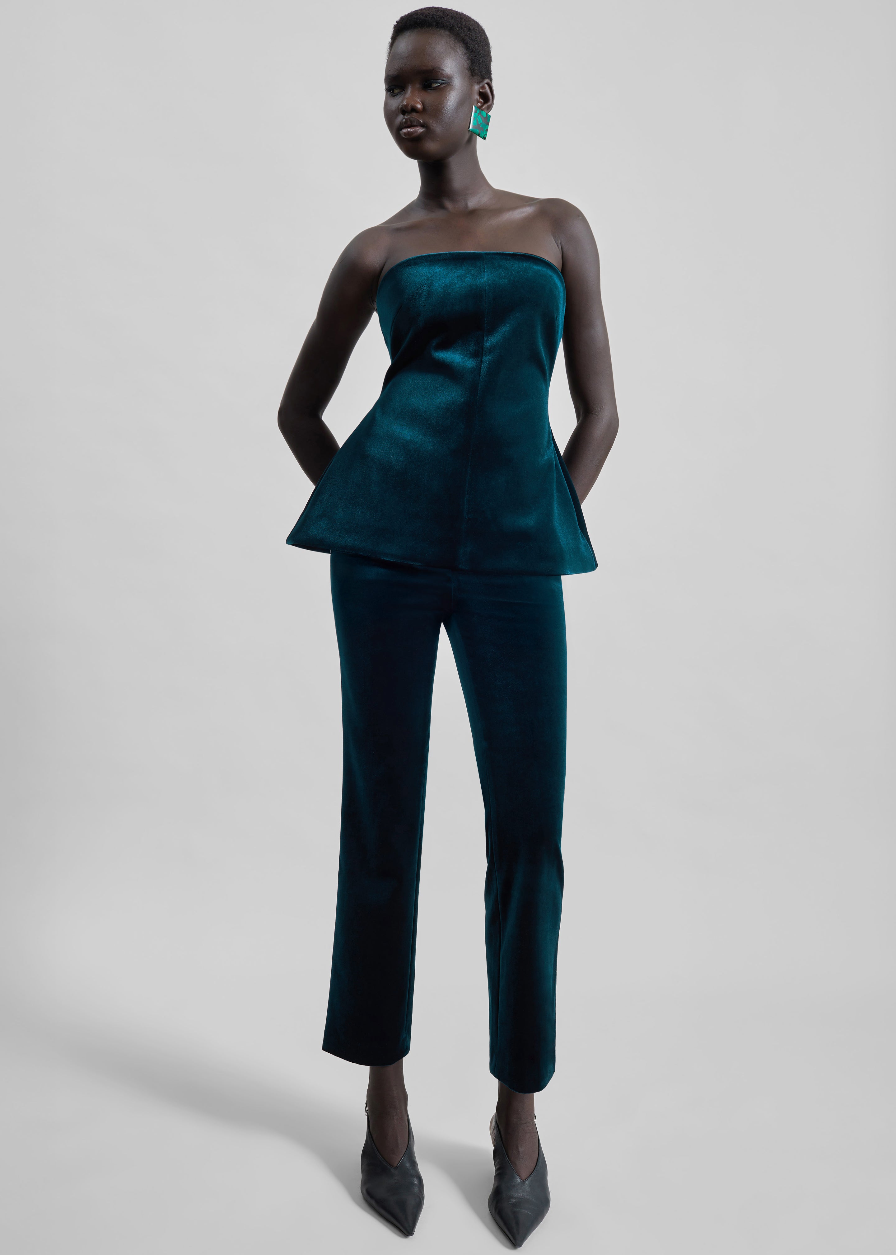 Laila Velvet Hourglass Bustier - Deep Green - 6