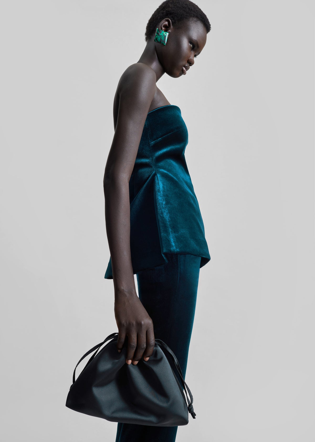 Laila Velvet Hourglass Bustier - Deep Green - 5