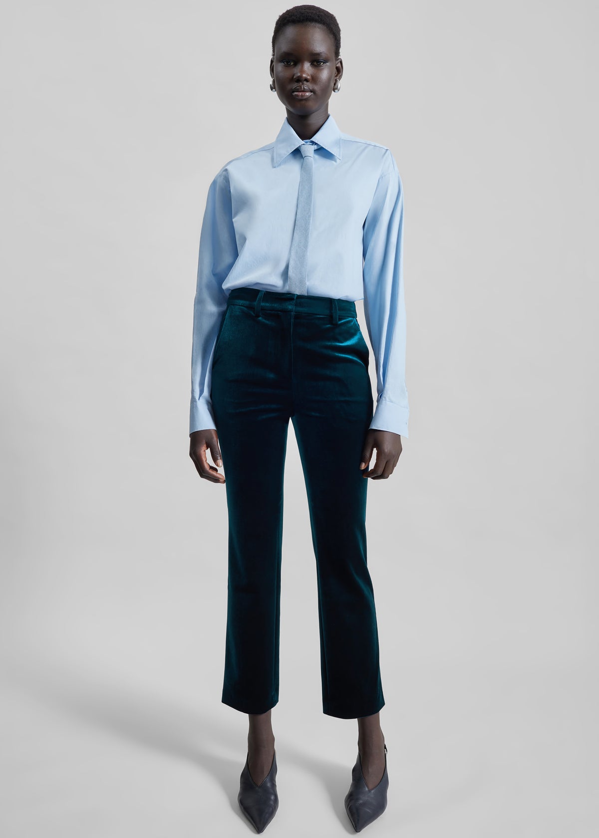 Laila Velvet Trousers - Deep Green - 2