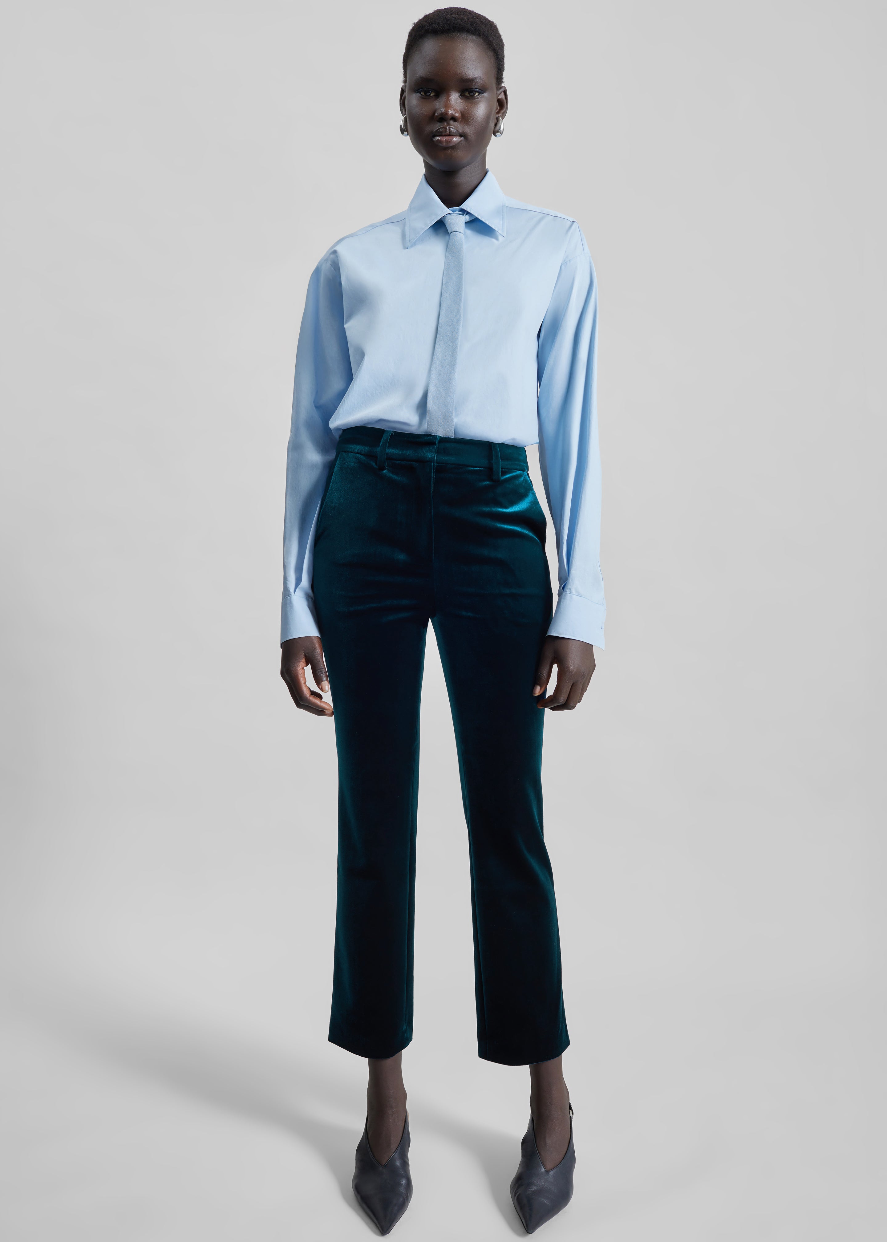 Laila Velvet Trousers - Deep Green - 2