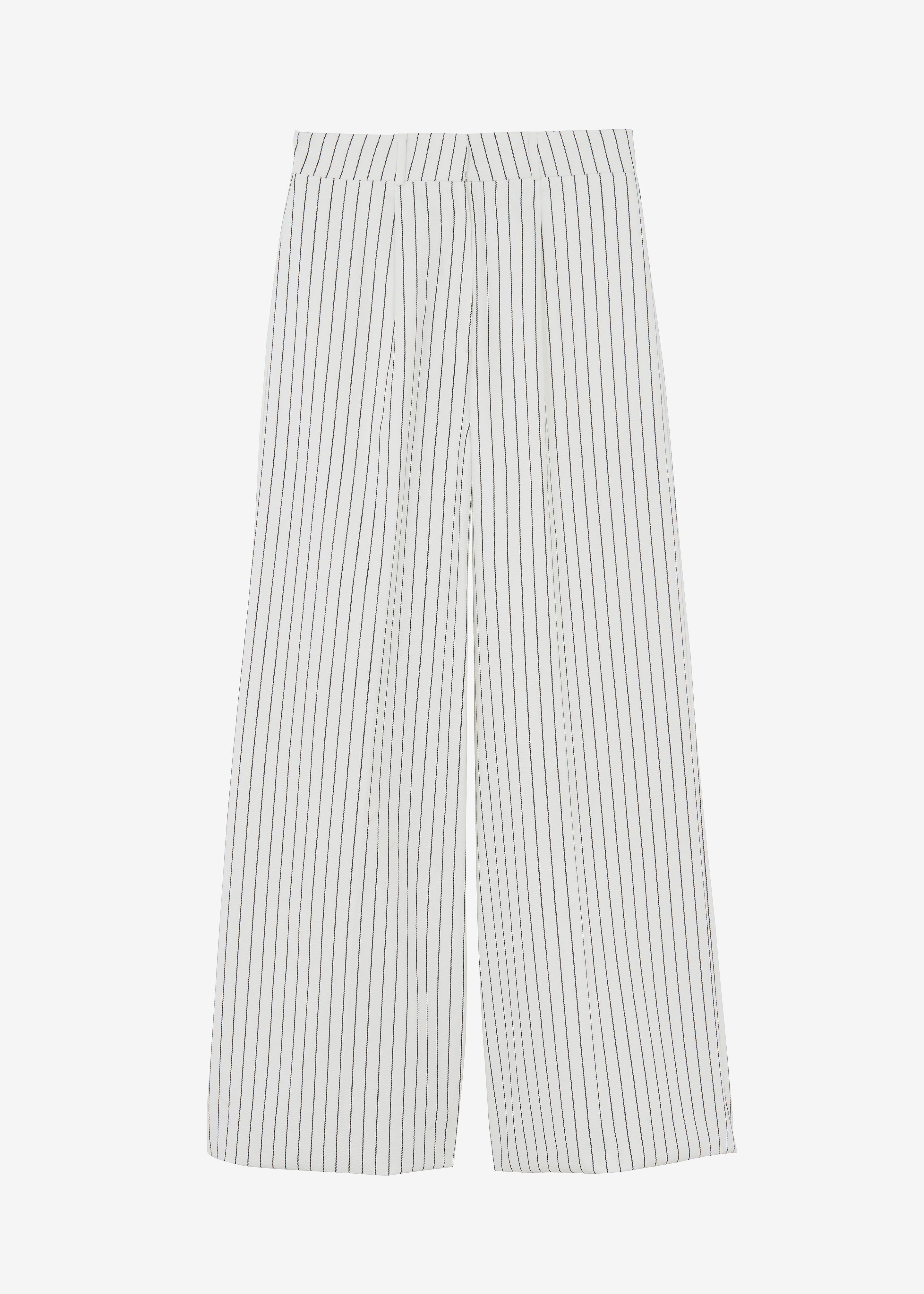 Landry Wide Leg Trousers - White/Black Stripe - 11