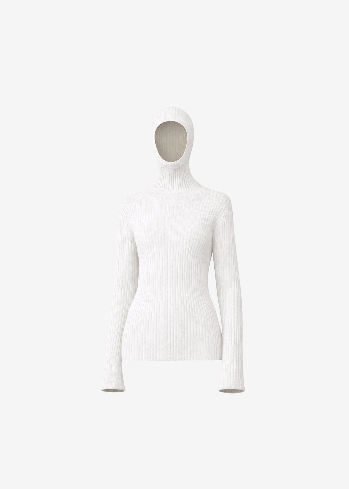 Larice Hooded Knit Top - White - 10