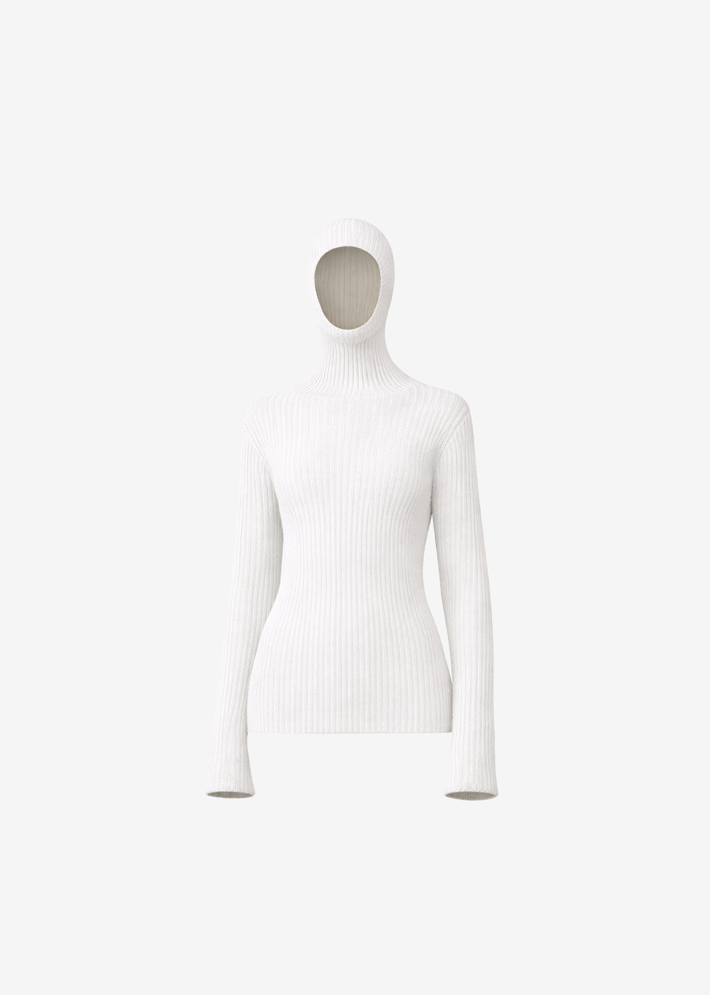 Larice Hooded Knit Top - White - 10