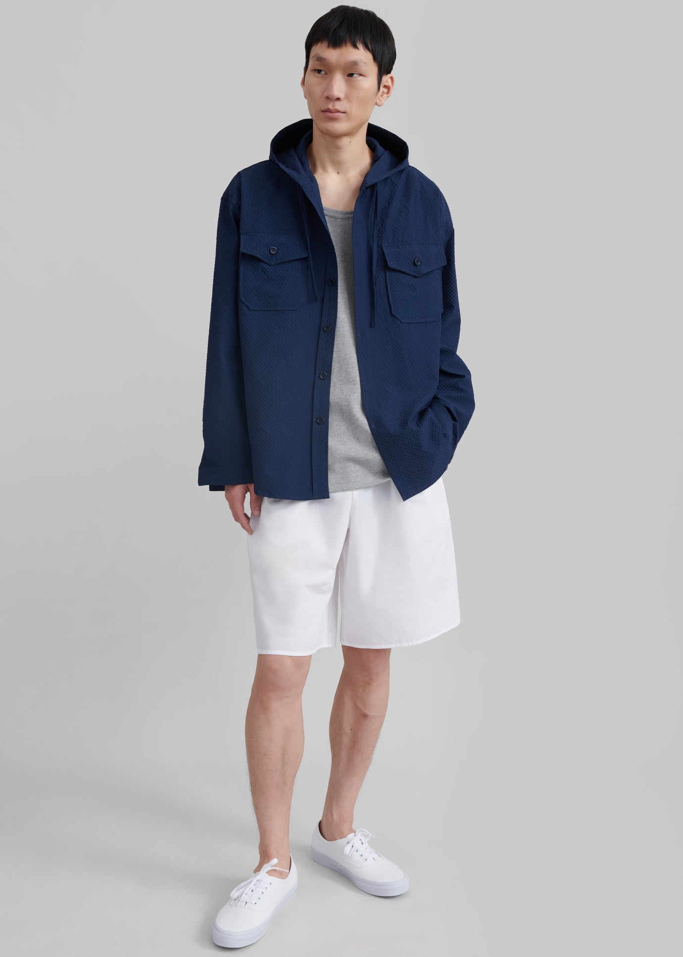 Lars Hooded Jacket - Navy - 1