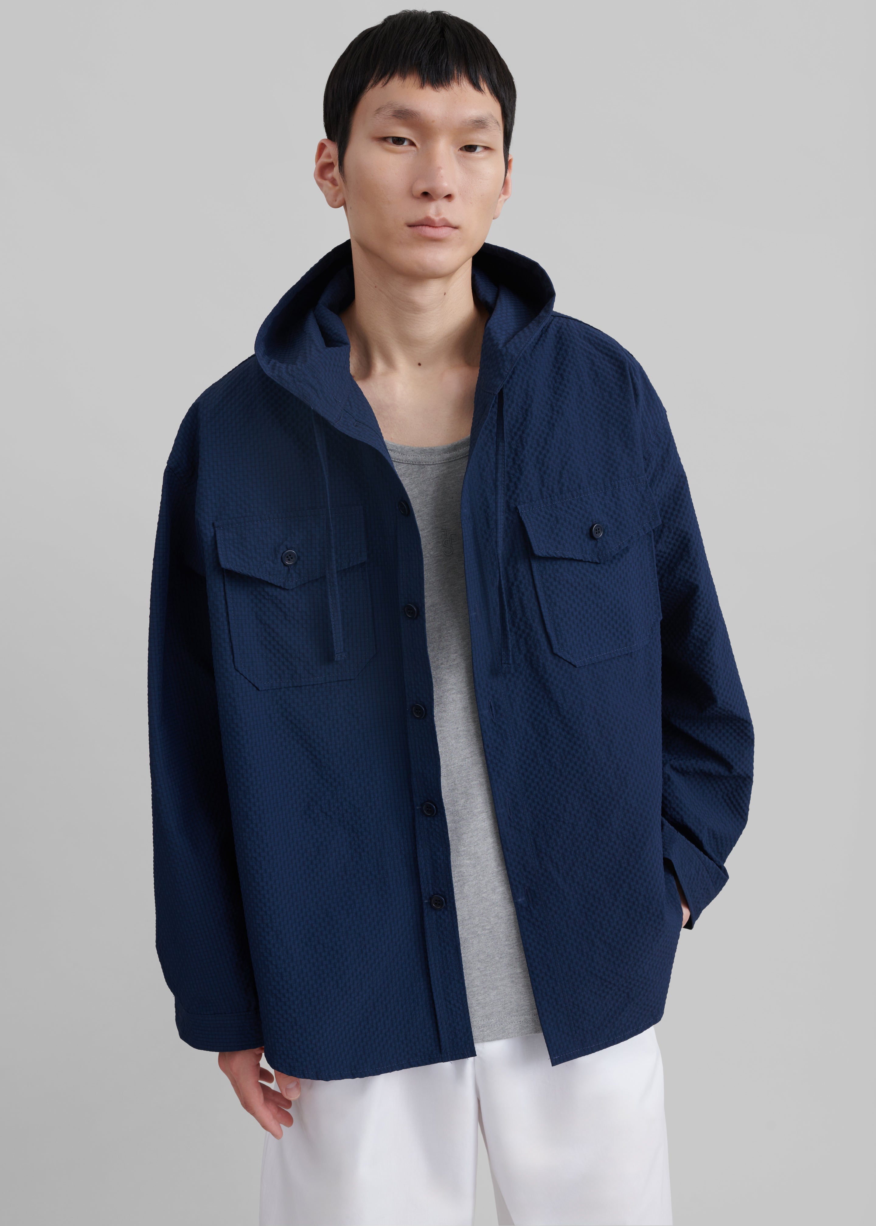 Lars Hooded Jacket - Navy - 1