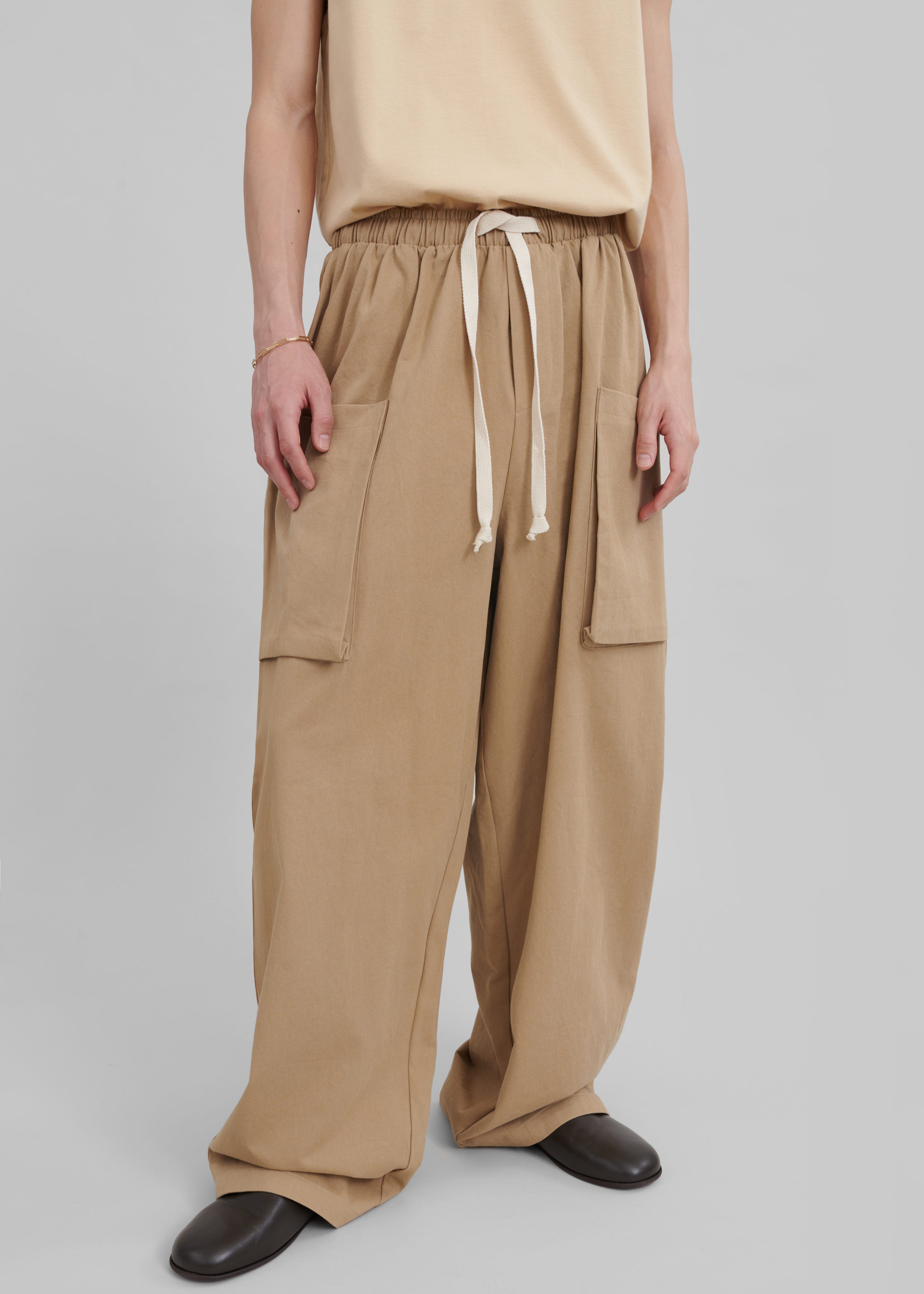 Lauri Drawstring Cargo Pants - Beige – The Frankie Shop